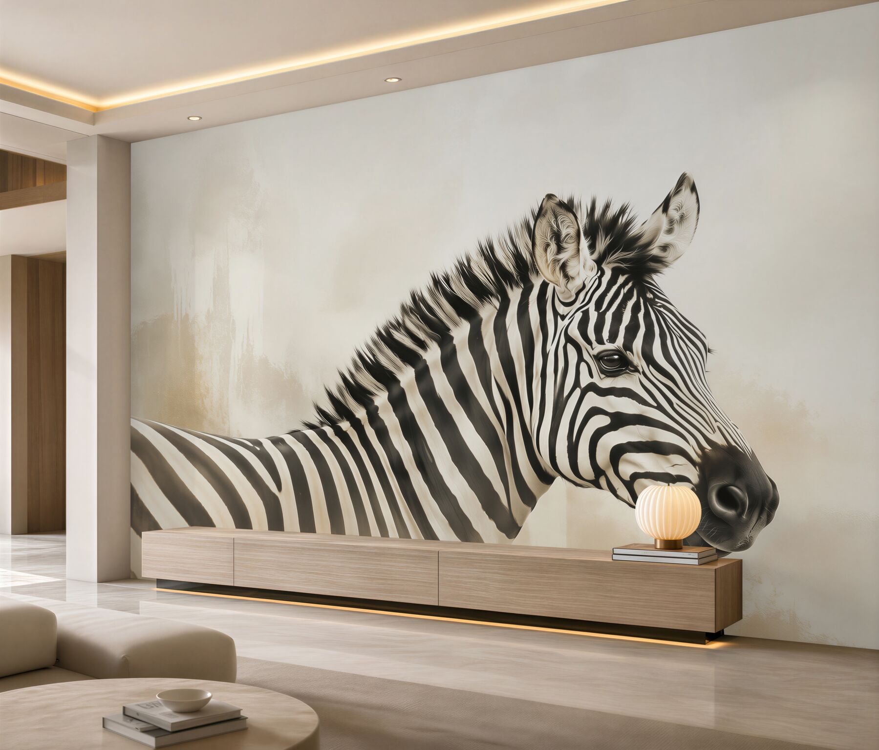 Fototapeta zebra czarno-biała portret na jasnym tle?v23