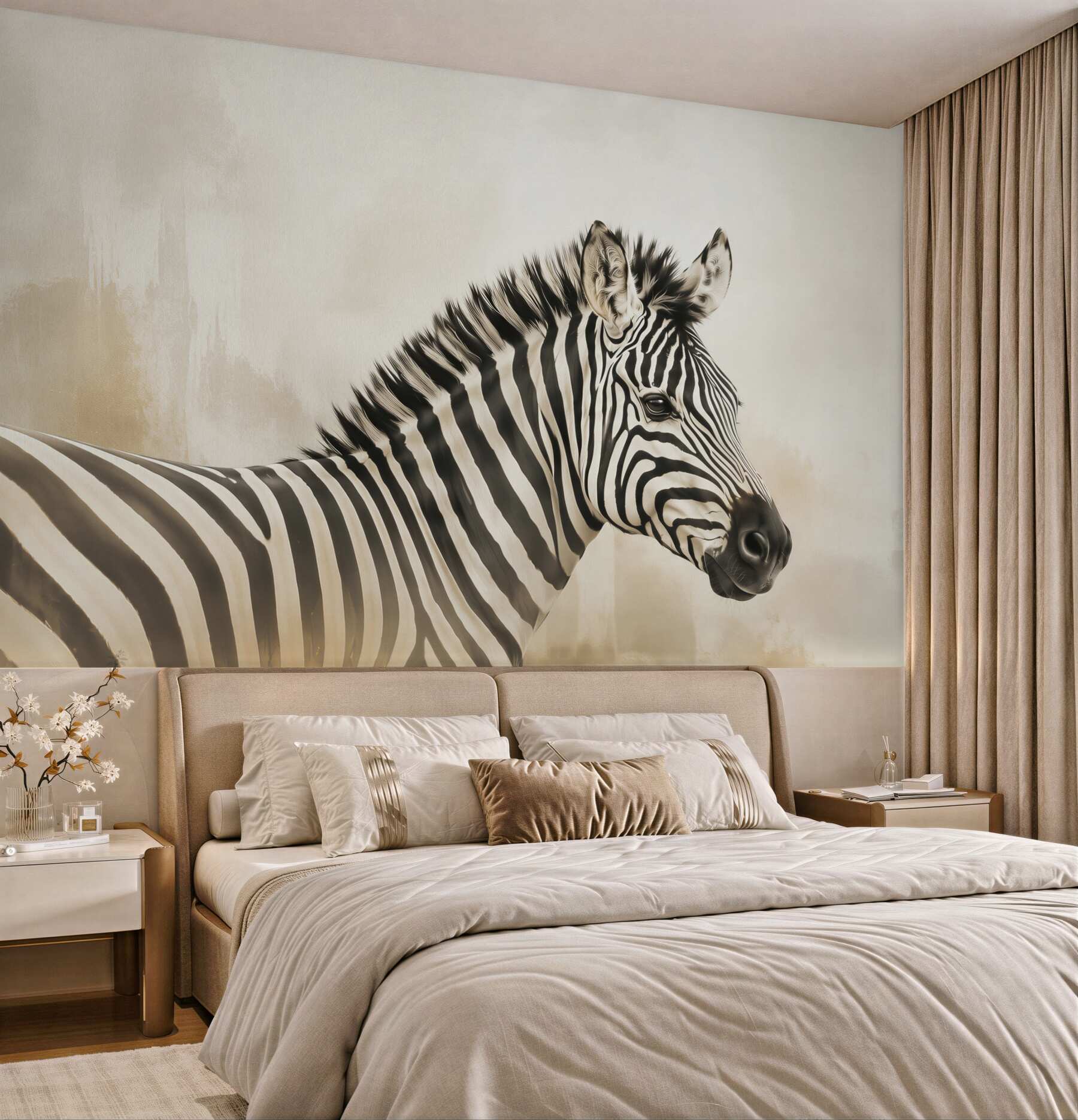 Fototapeta zebra czarno-biała portret na jasnym tle?v23