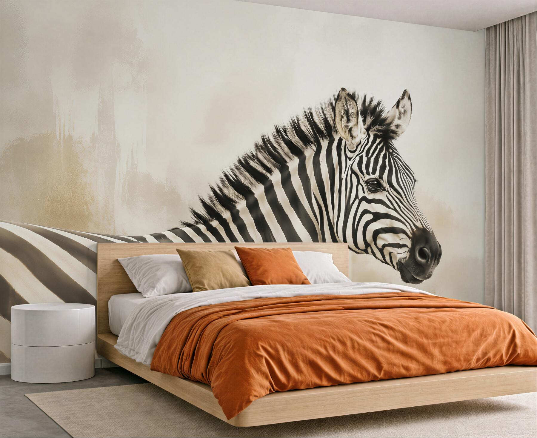 Fototapeta zebra czarno-biała portret na jasnym tle?v23