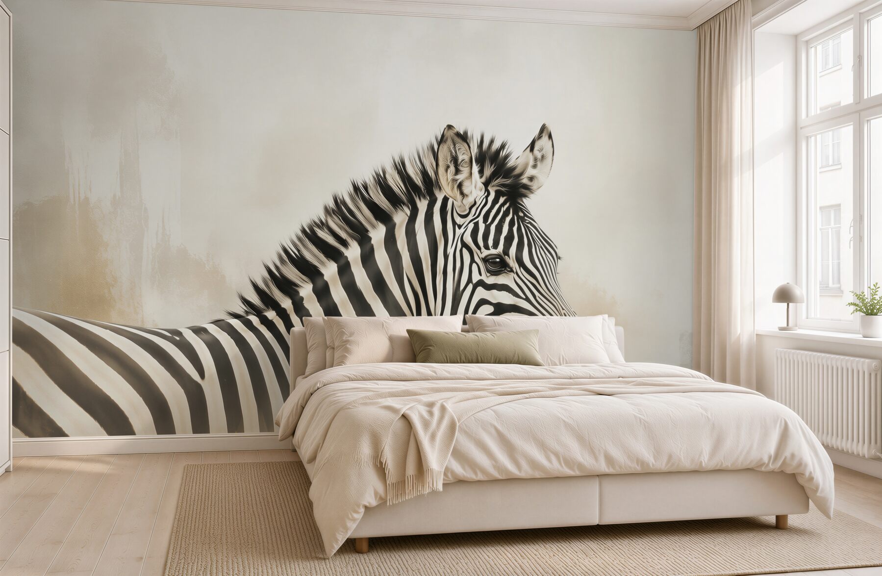 Fototapeta zebra czarno-biała portret na jasnym tle?v23