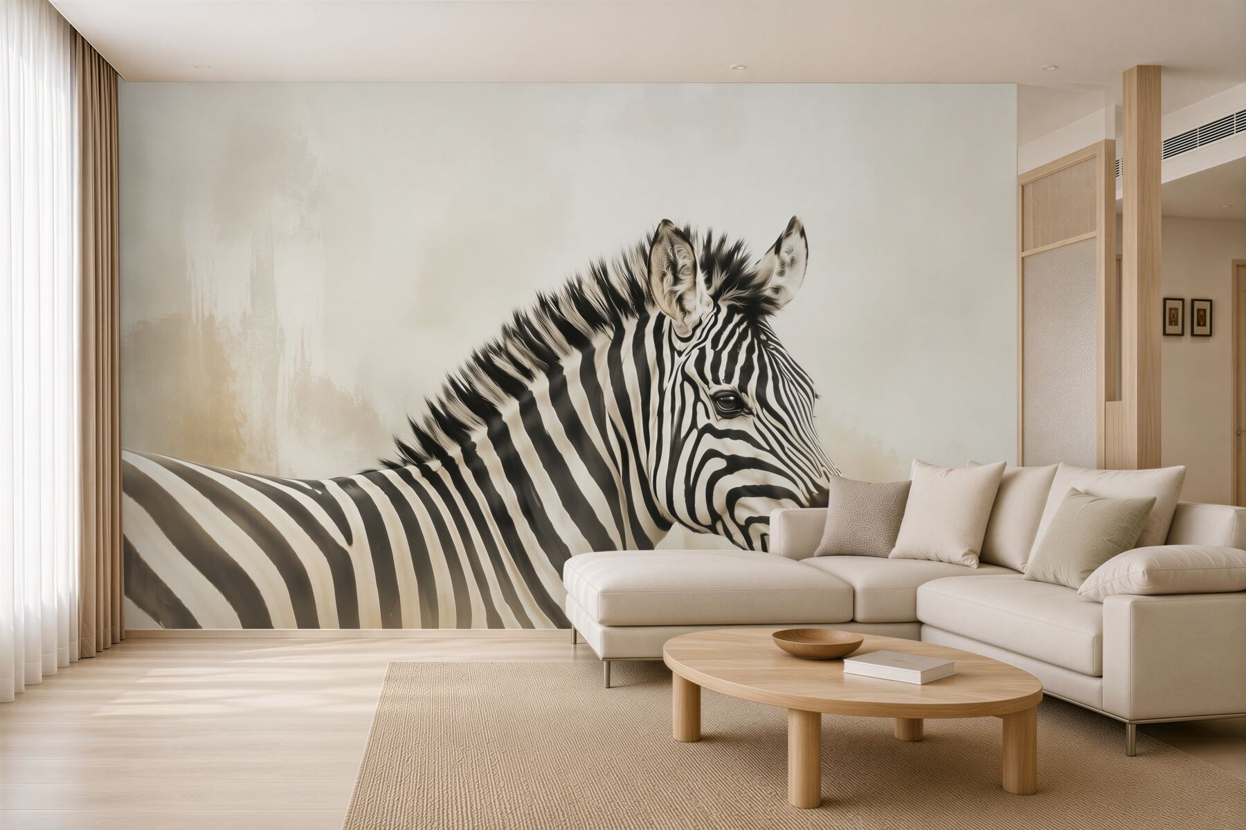 Fototapeta zebra czarno-biała portret na jasnym tle?v23