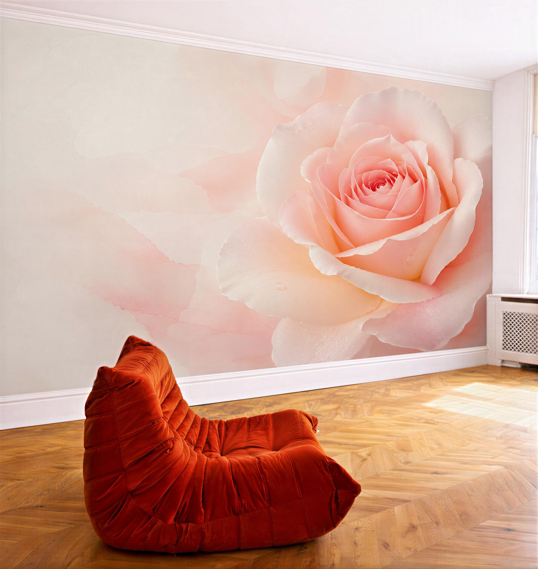 Fototapeta różowa róża makro pastelowa romantyczna do sypialni?v23