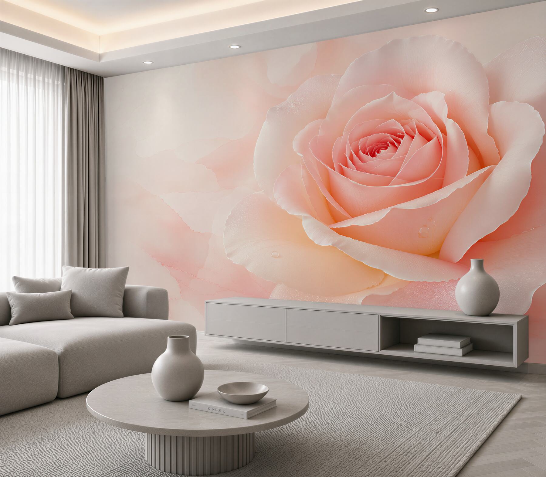 Fototapeta różowa róża makro pastelowa romantyczna do sypialni?v23