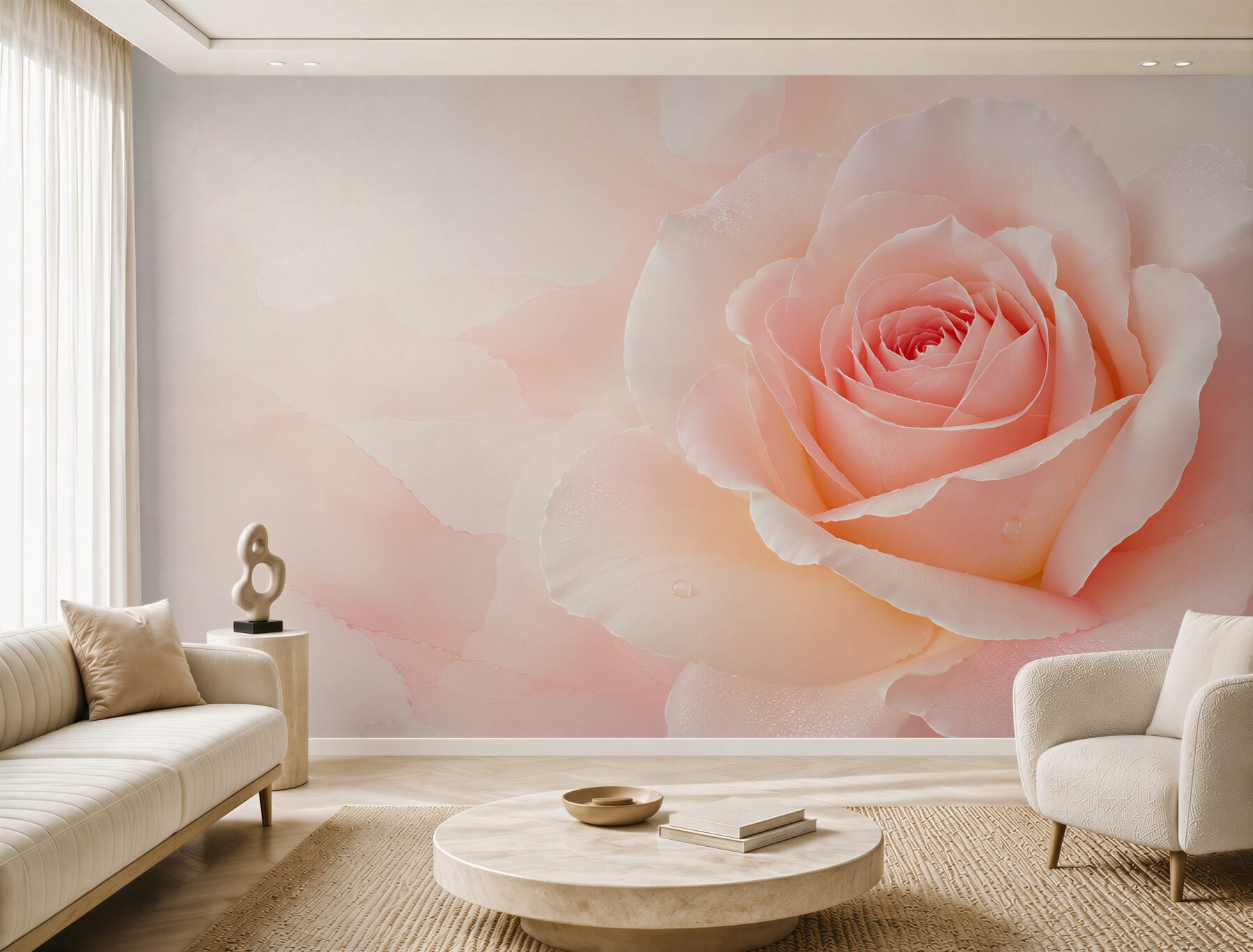 Fototapeta różowa róża makro pastelowa romantyczna do sypialni?v23