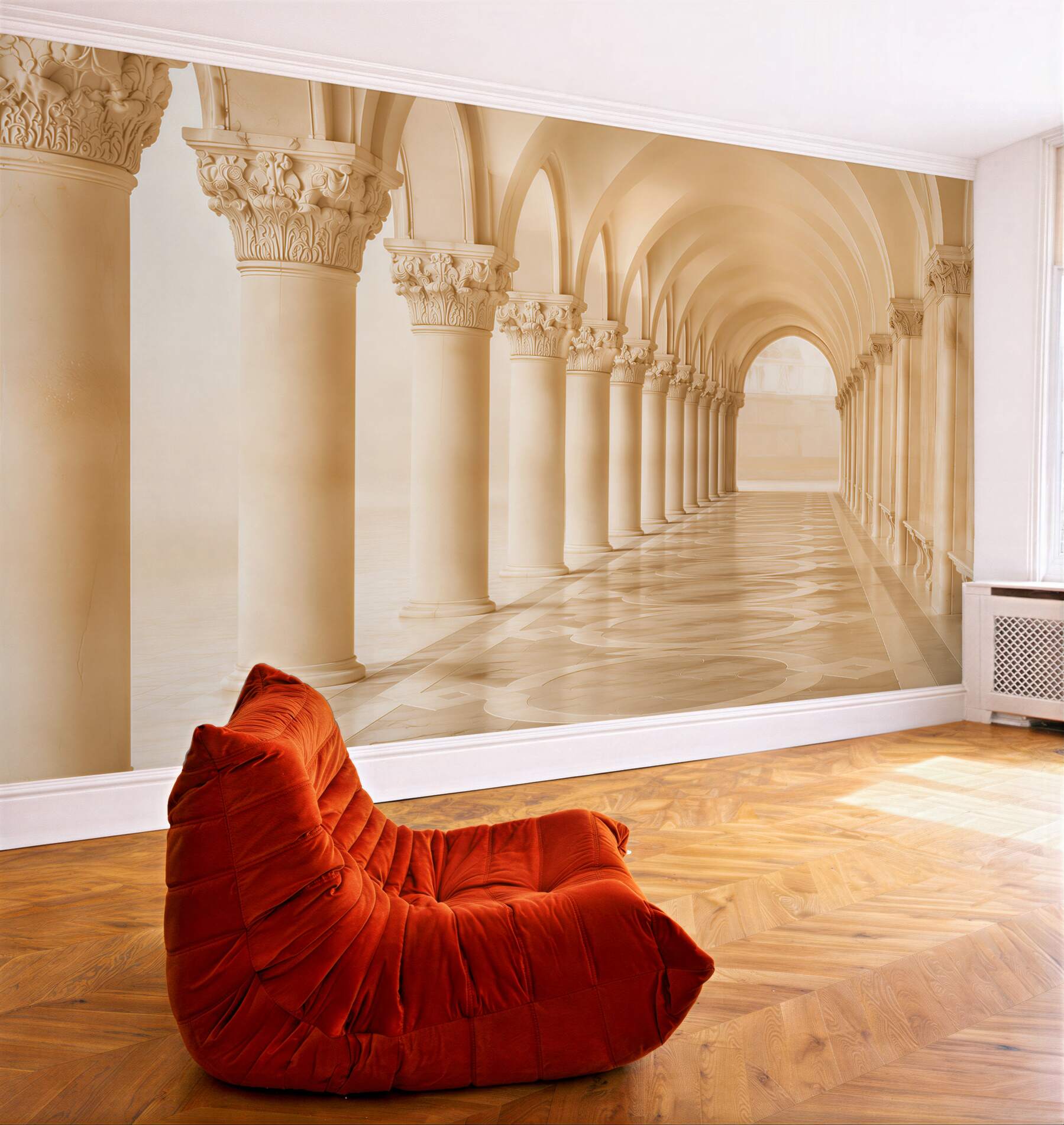 Fototapeta klasyczne arkady z kolumnami w beżowych tonach elegancka?v23
