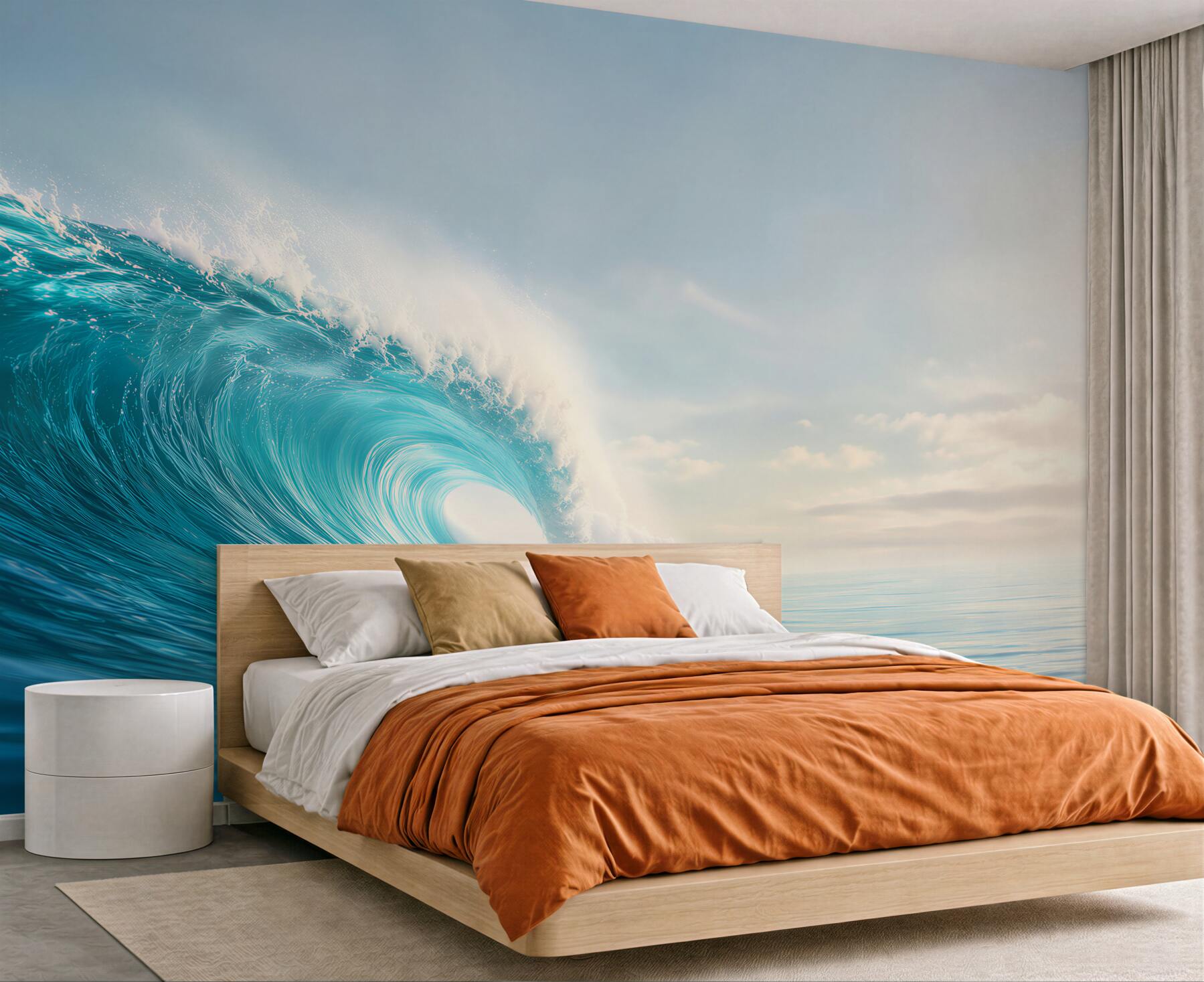 Fototapeta turkusowa fala oceanu o świcie spokojna?v23