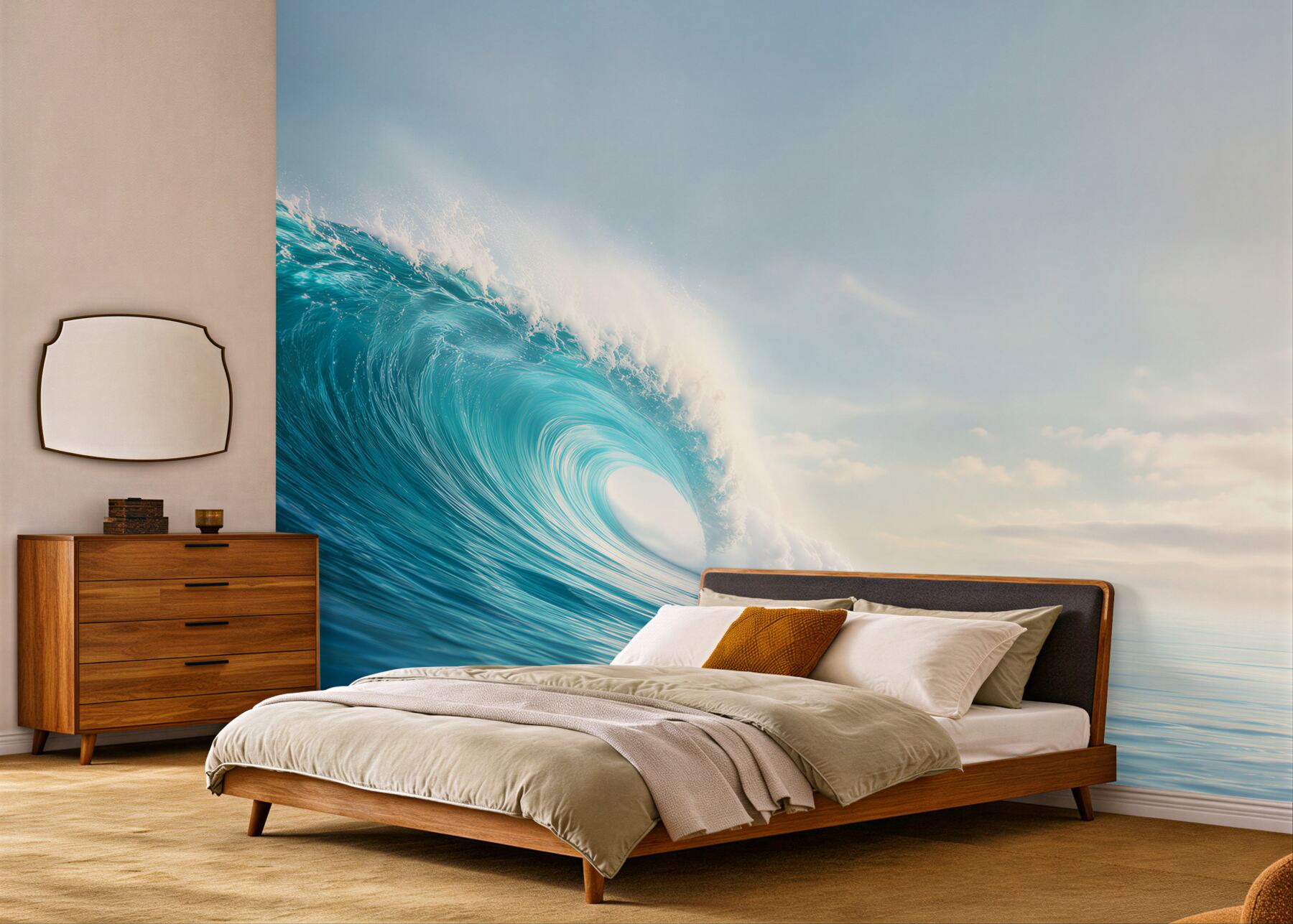 Fototapeta turkusowa fala oceanu o świcie spokojna?v23