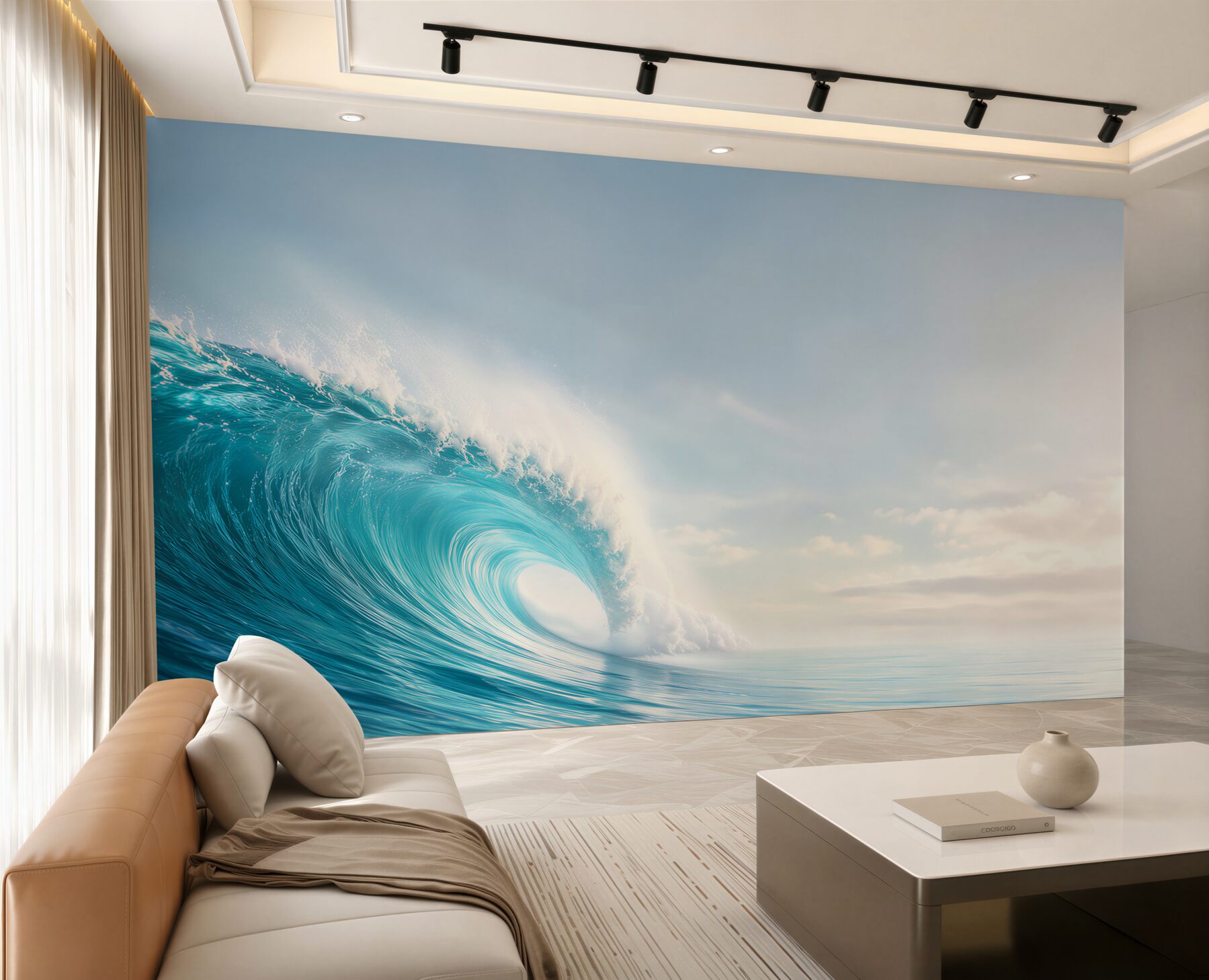 Fototapeta turkusowa fala oceanu o świcie spokojna?v23
