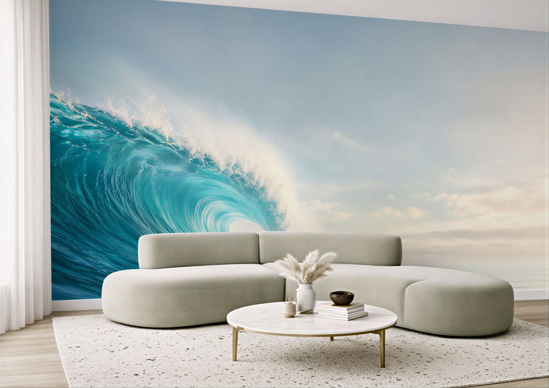 Fototapeta turkusowa fala oceanu o świcie spokojna?v23