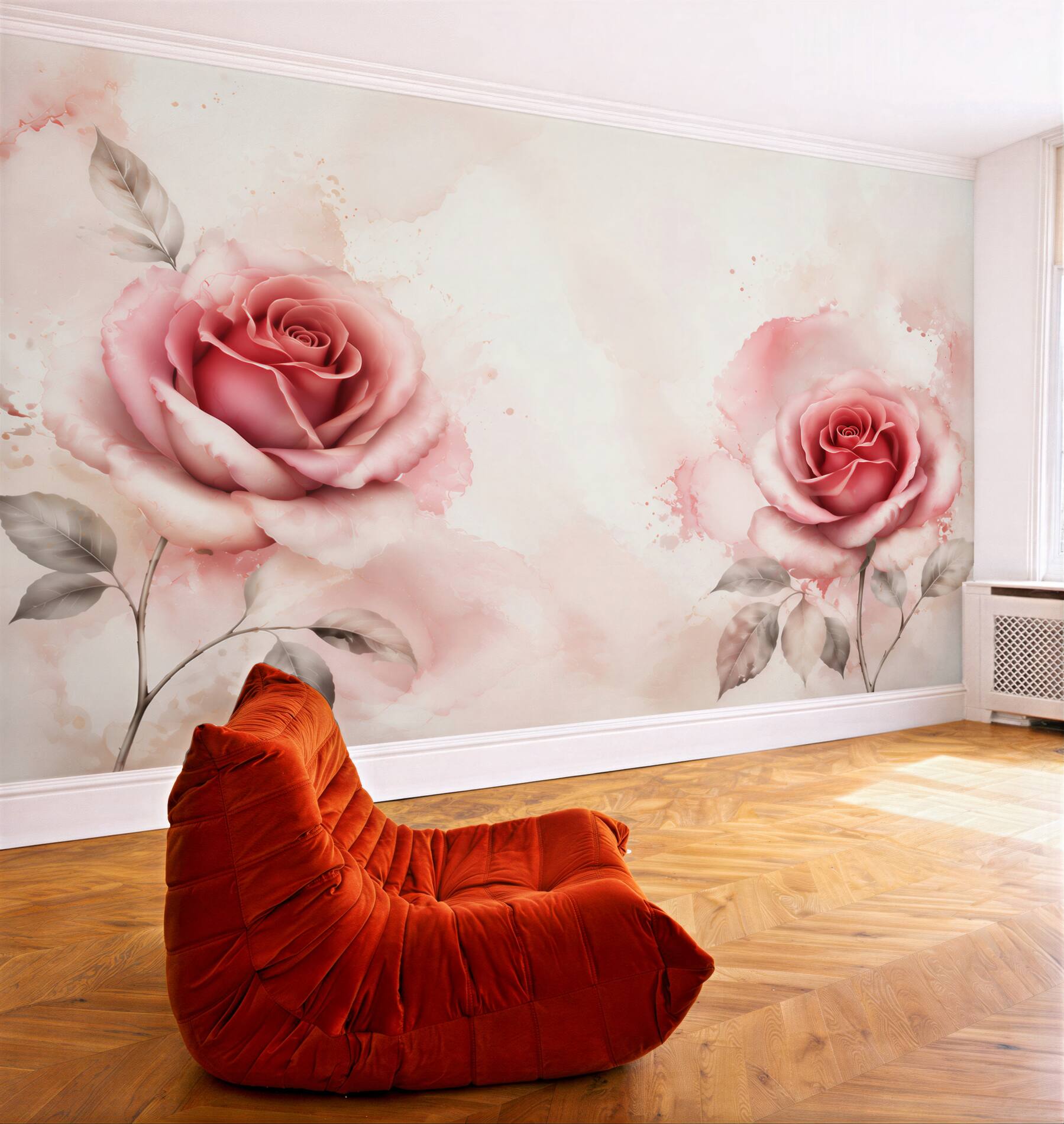 Fototapeta różowe róże na jasnym marmurkowym tle elegancka?v23