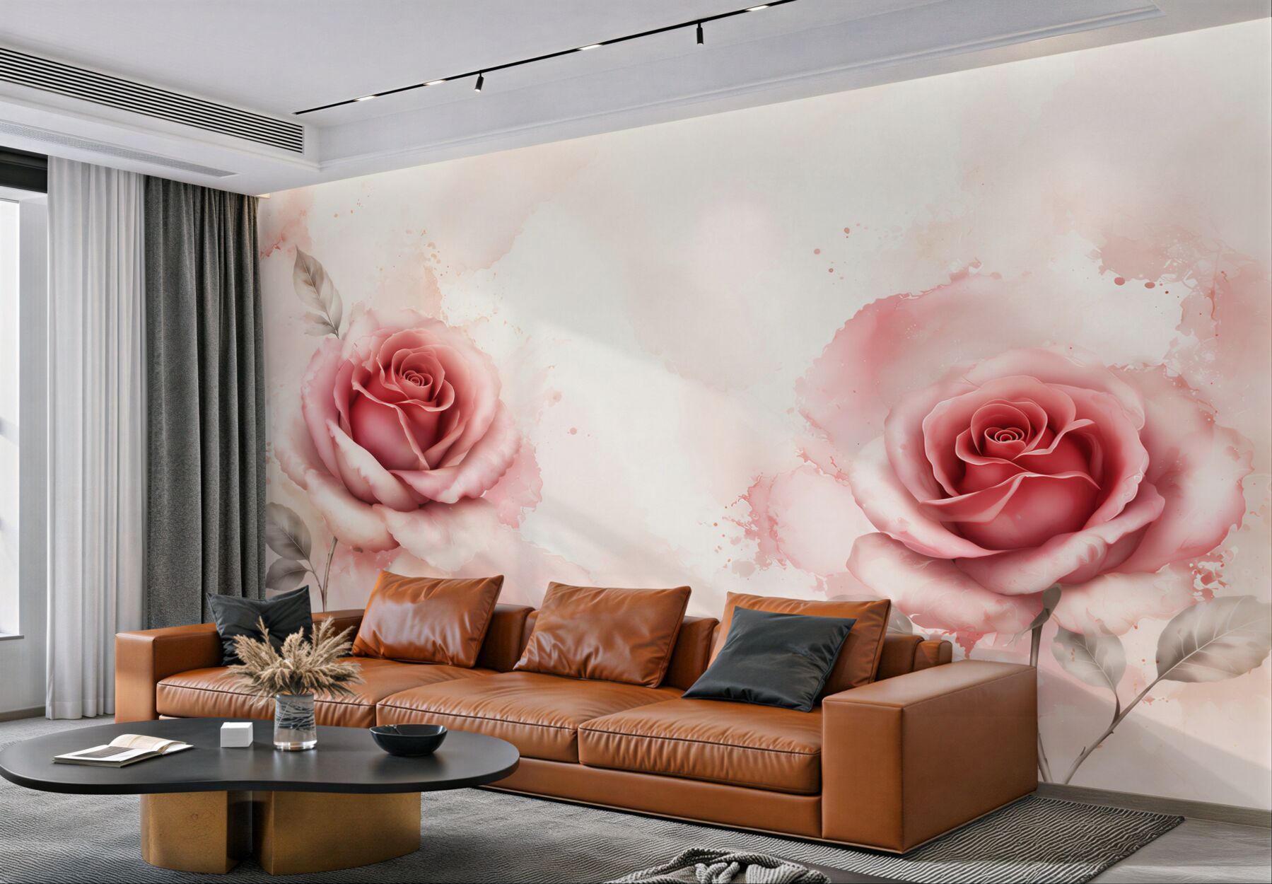 Fototapeta różowe róże na jasnym marmurkowym tle elegancka?v23