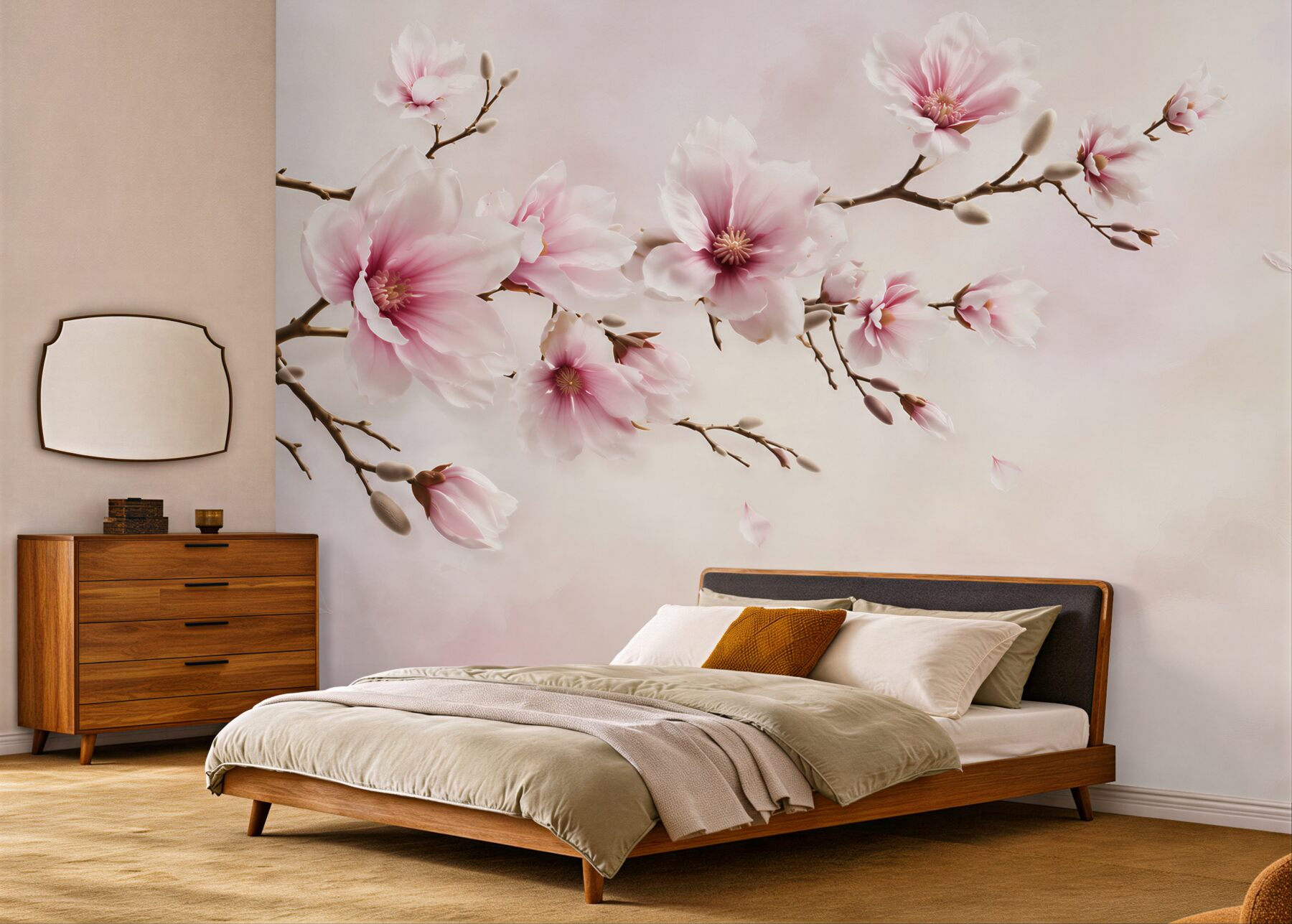 Fototapeta kwitnąca magnolia różowa na delikatnym pastelowym tle?v23
