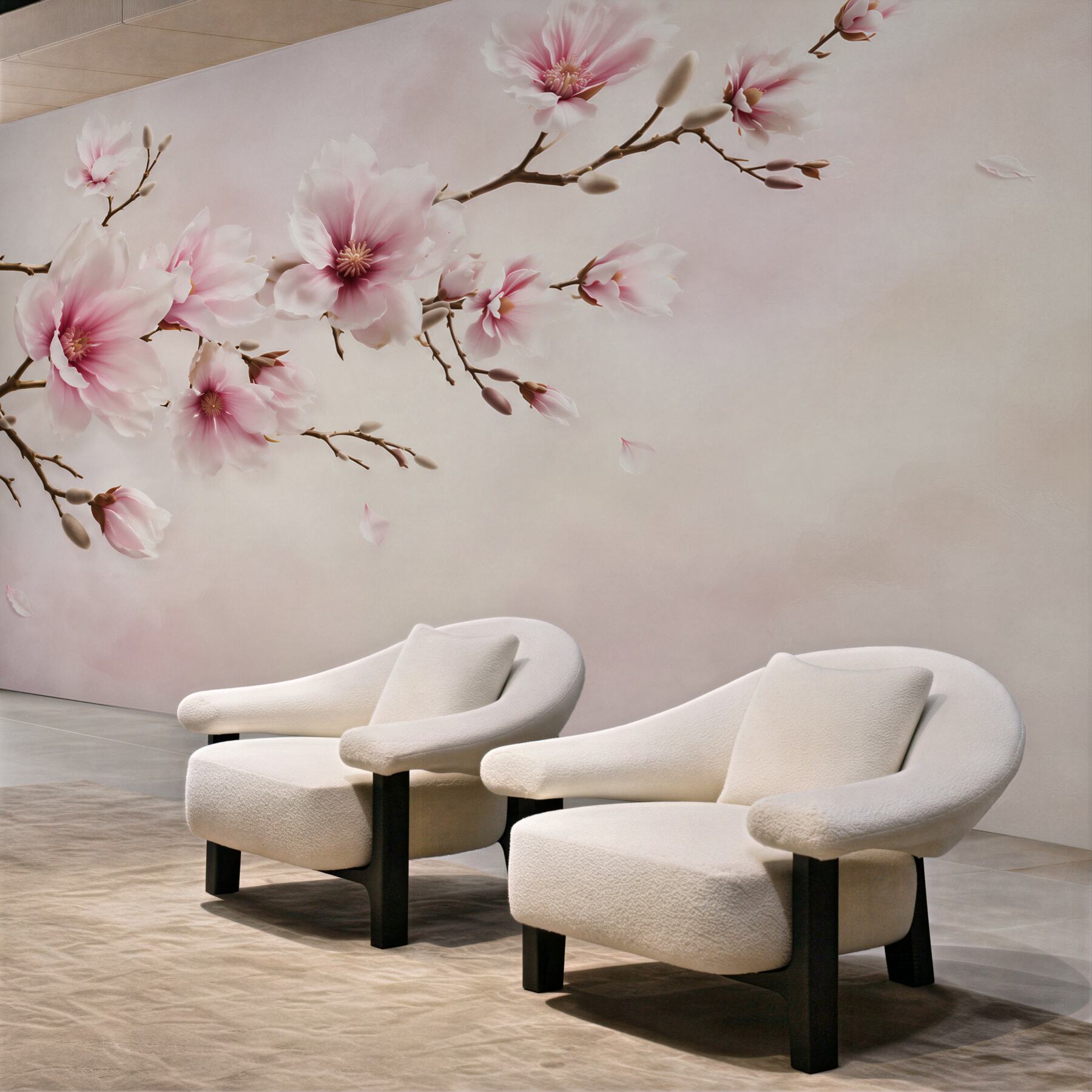 Fototapeta kwitnąca magnolia różowa na delikatnym pastelowym tle?v23