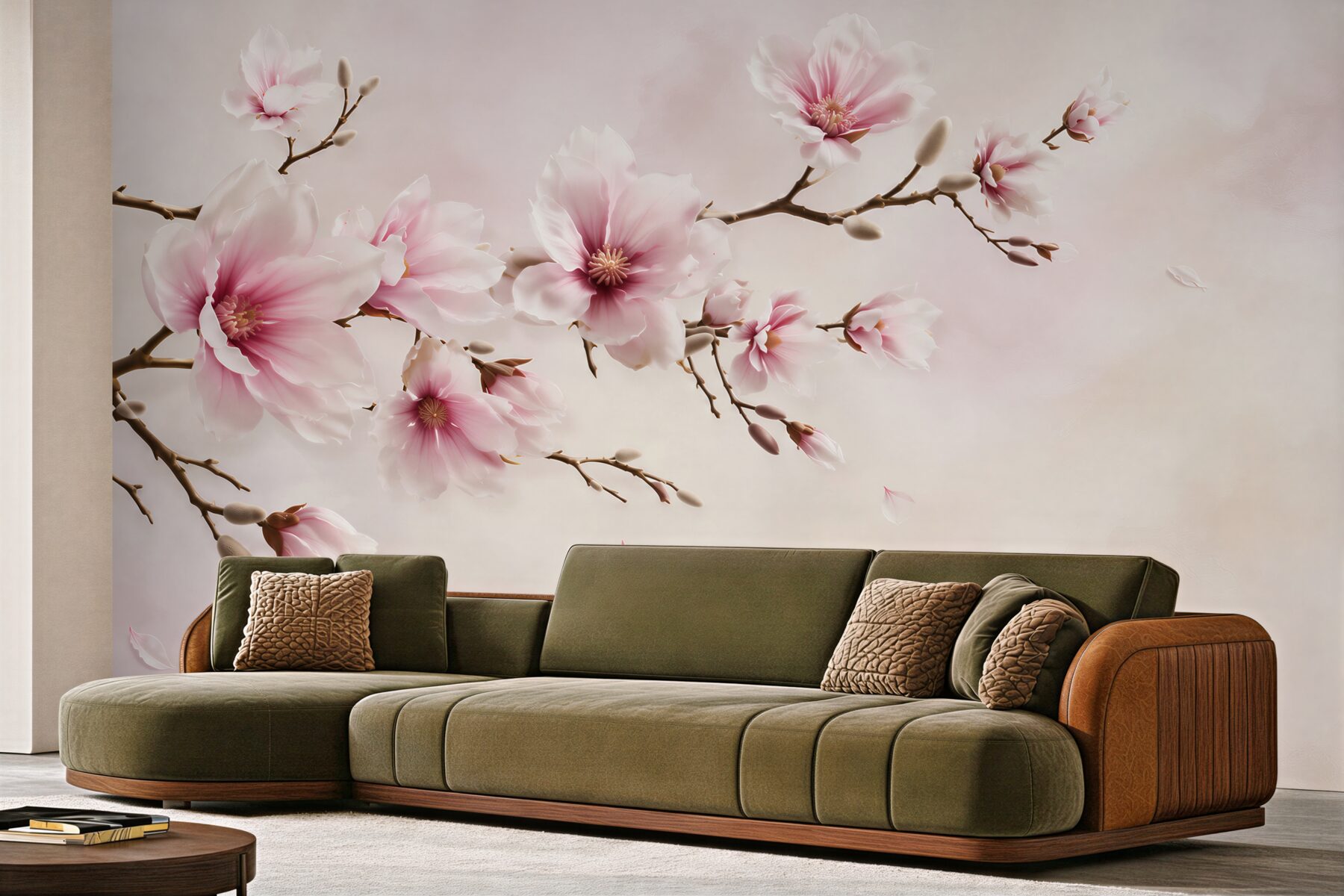 Fototapeta kwitnąca magnolia różowa na delikatnym pastelowym tle?v23