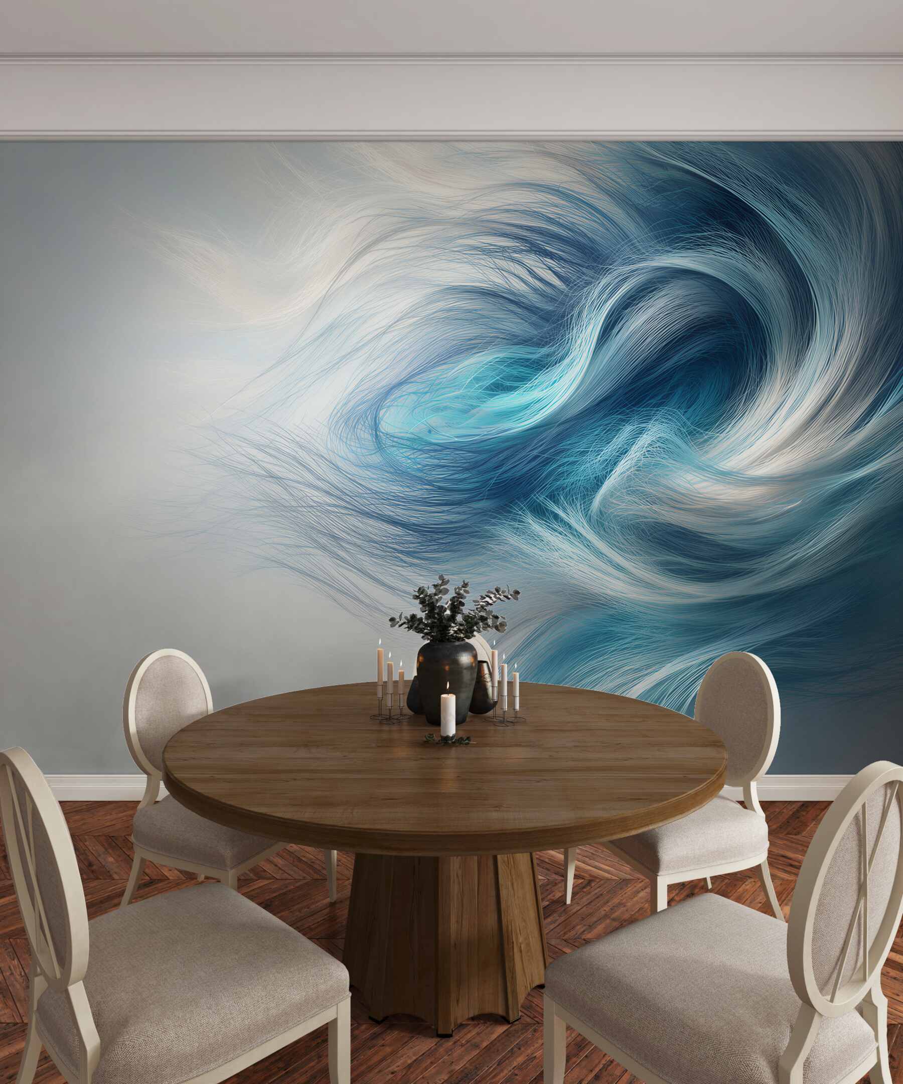 Fototapeta abstrakcyjne niebieskie fale w nowoczesnym stylu?v23