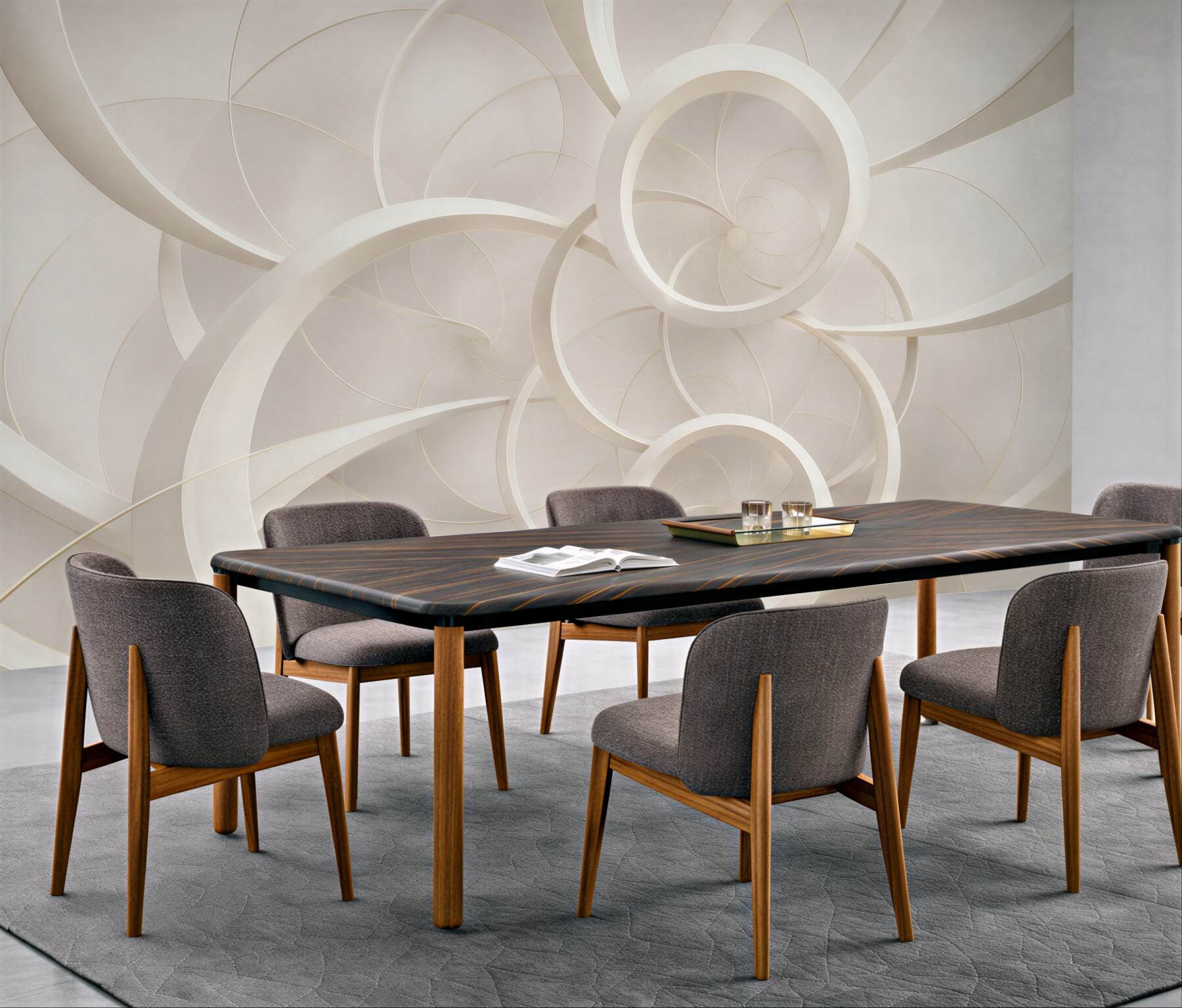 Fototapeta geometryczne koła 3D beżowe nowoczesna elegancja?v23