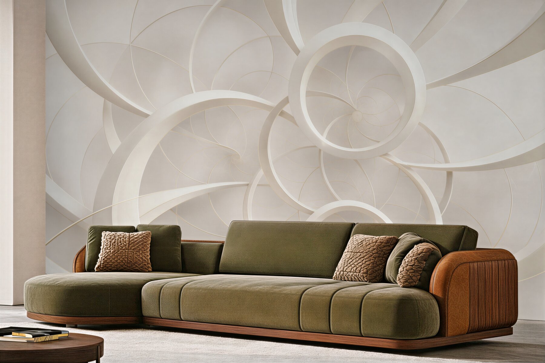 Fototapeta geometryczne koła 3D beżowe nowoczesna elegancja?v23