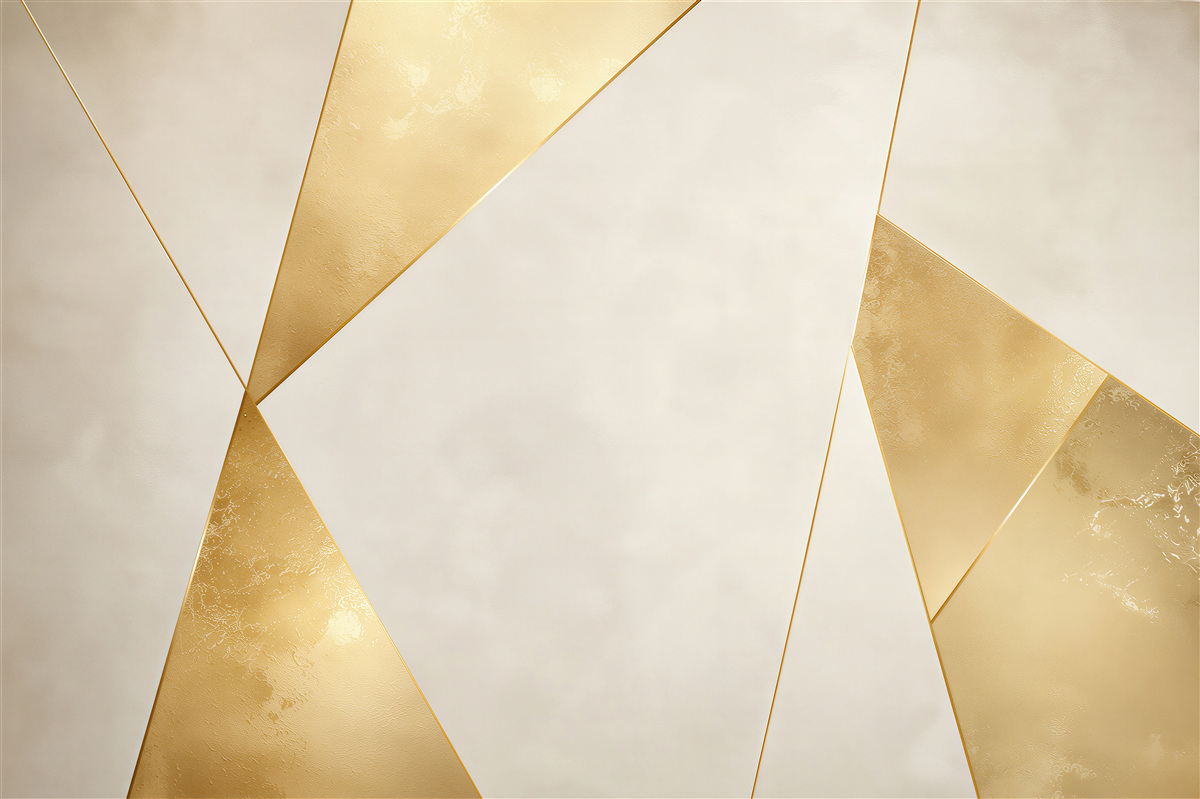 Fototapeta geometryczna abstrakcja biało złota nowoczesna elegancka