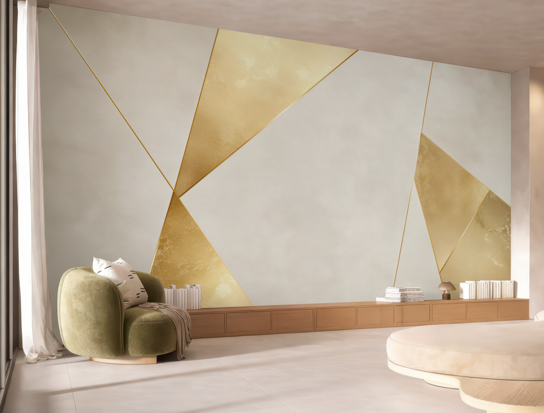 Fototapeta geometryczna abstrakcja biało złota nowoczesna elegancka?v23