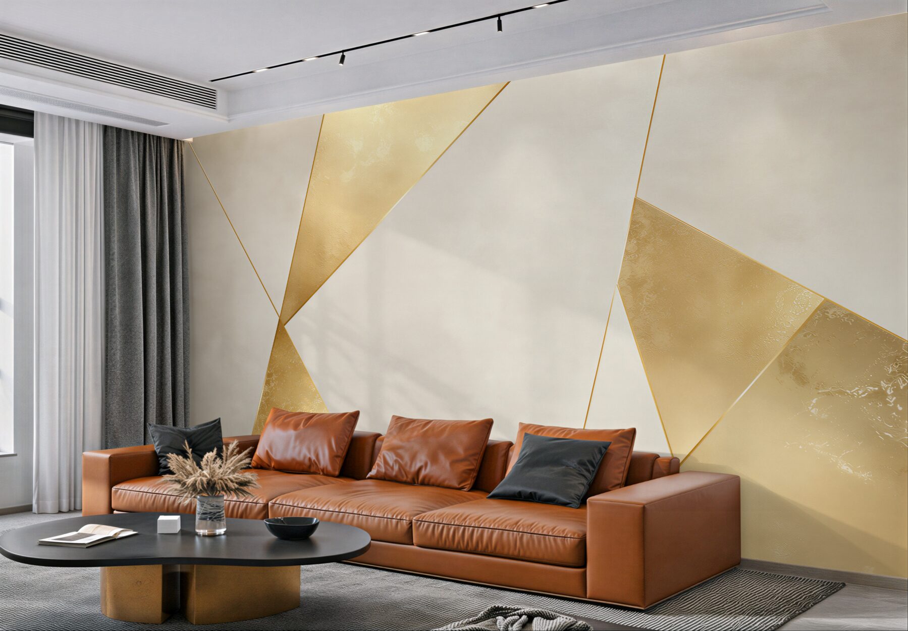 Fototapeta geometryczna abstrakcja biało złota nowoczesna elegancka?v23