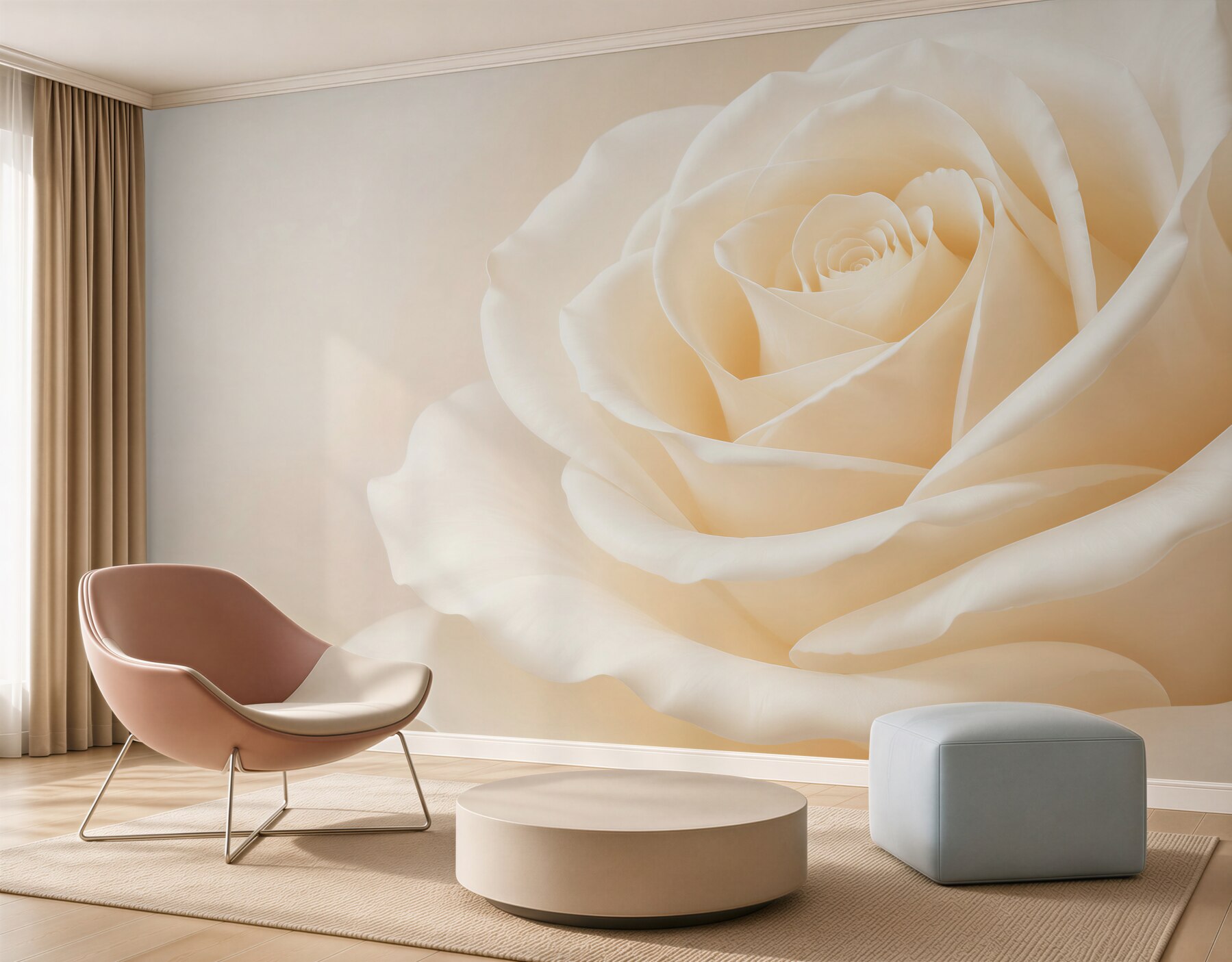 Fototapeta kremowa róża w zbliżeniu subtelna i elegancka?v23