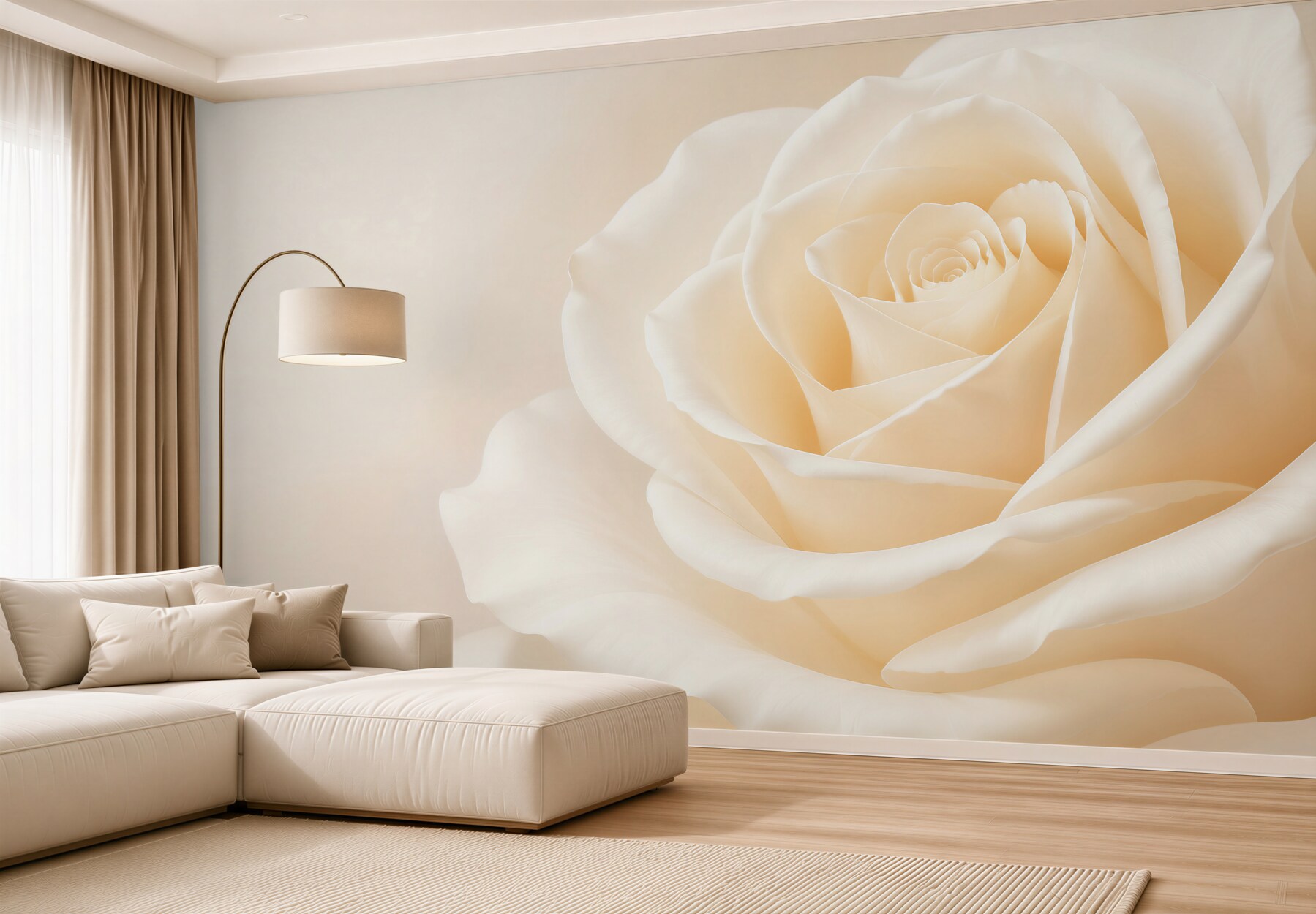Fototapeta kremowa róża w zbliżeniu subtelna i elegancka?v23