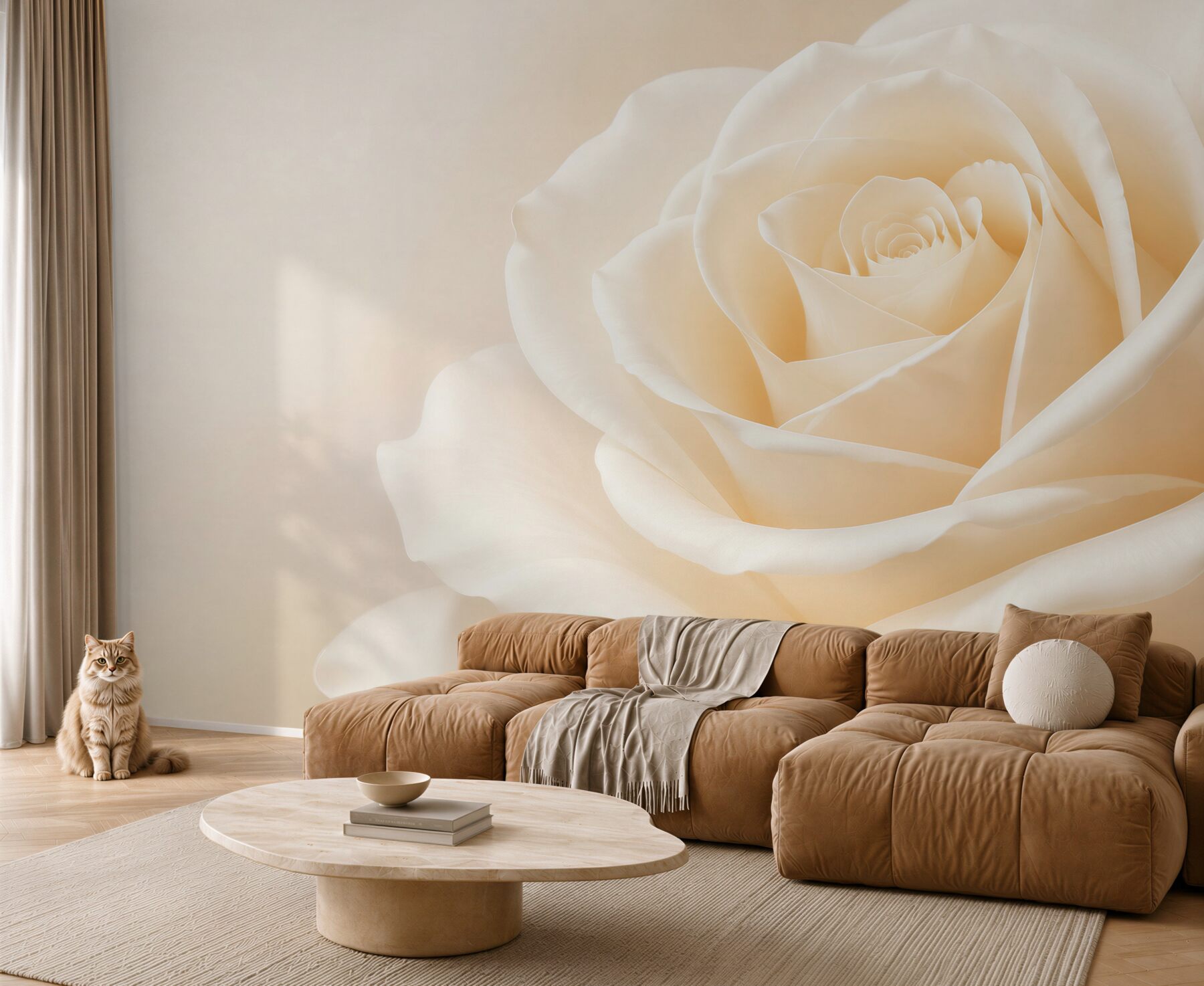 Fototapeta kremowa róża w zbliżeniu subtelna i elegancka?v23
