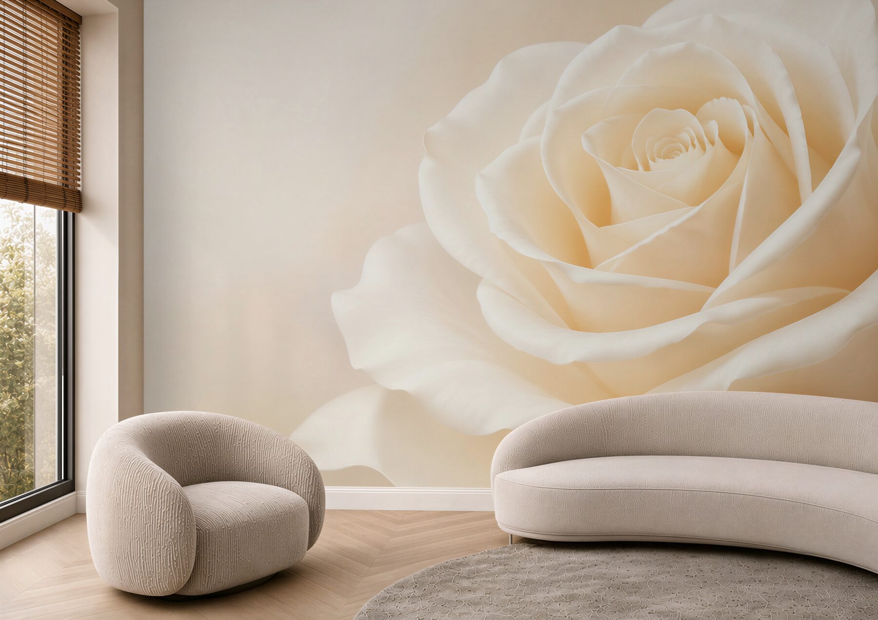 Fototapeta kremowa róża w zbliżeniu subtelna i elegancka?v23