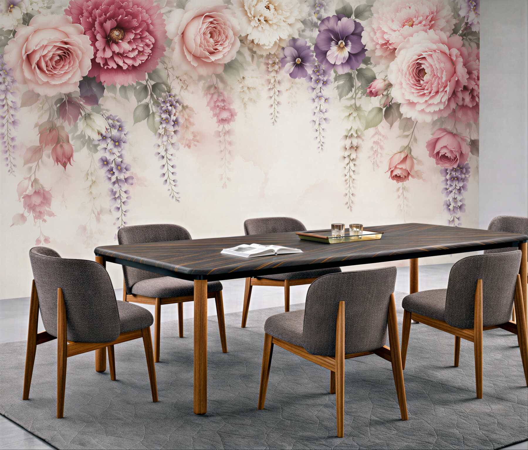 Fototapeta kwiaty róże i peonie pastelowe romantyczne?v23