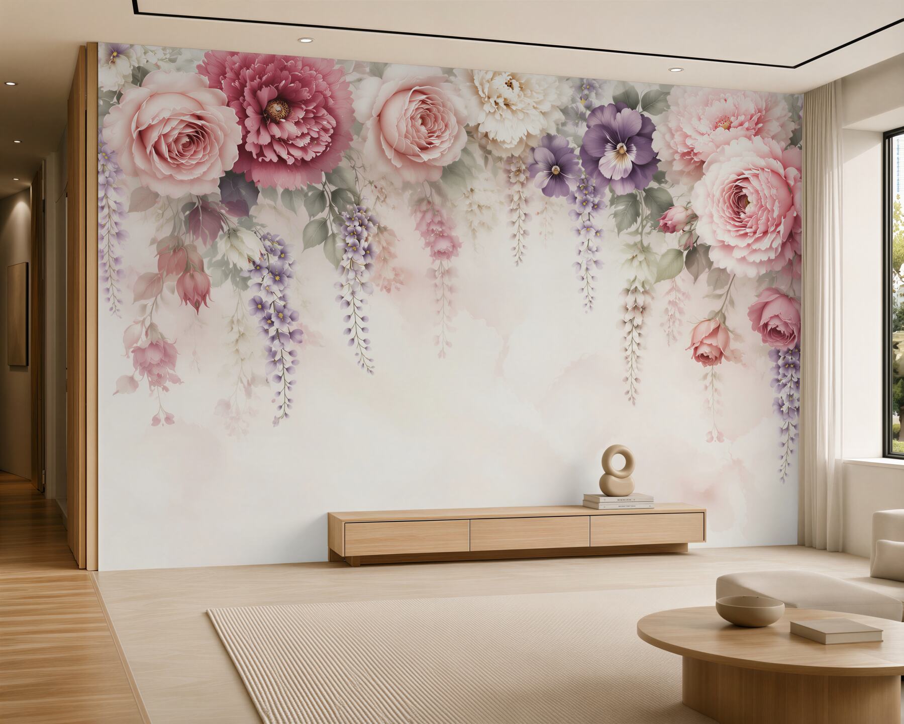Fototapeta kwiaty róże i peonie pastelowe romantyczne?v23