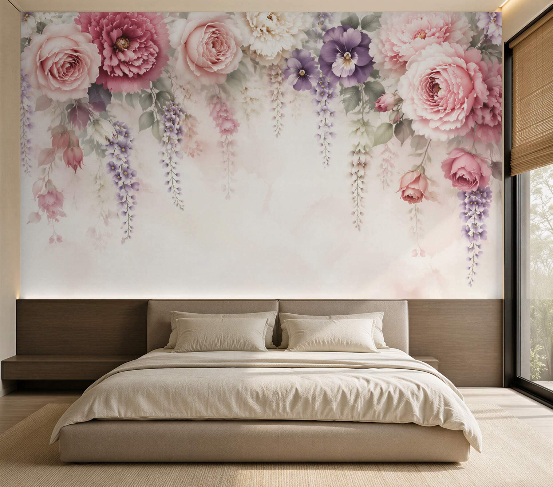 Fototapeta kwiaty róże i peonie pastelowe romantyczne?v23