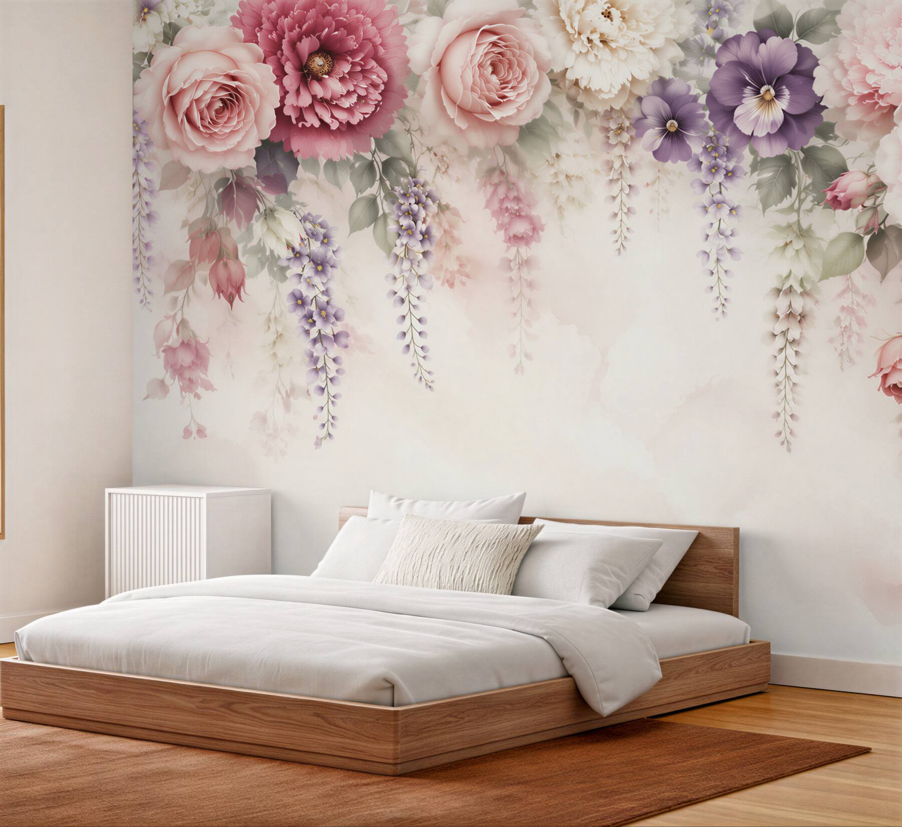 Fototapeta kwiaty róże i peonie pastelowe romantyczne