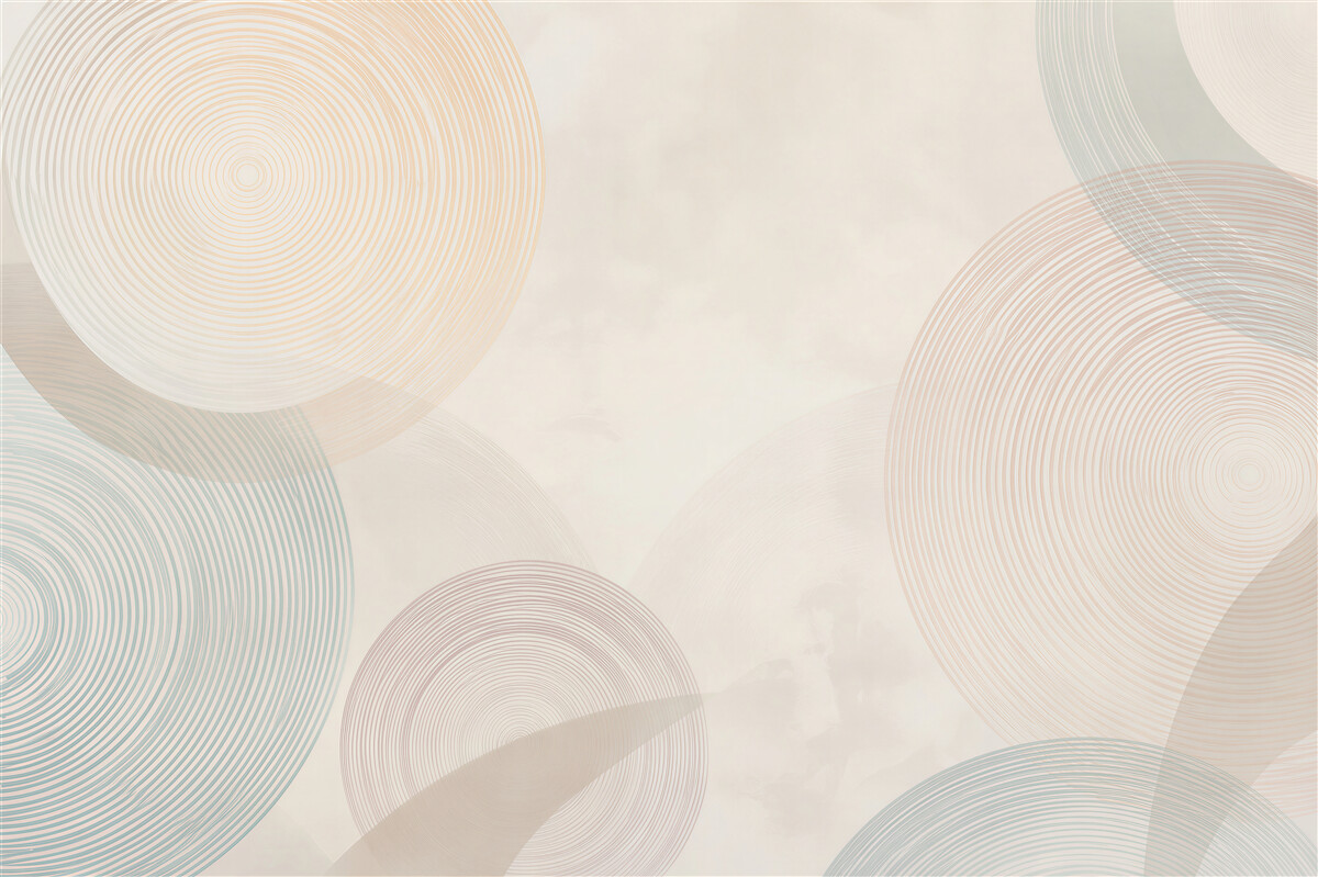 Fototapeta geometryczne okręgi pastelowe beżowo błękitne nowoczesna