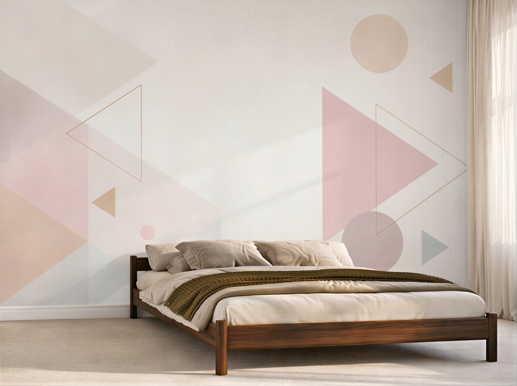 Fototapeta geometryczne pastelowe trójkąty i koła nowoczesna abstrakcja?v23
