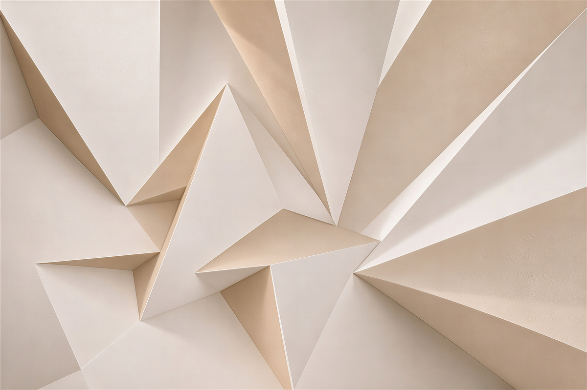 Fototapeta abstrakcja 3D beżowe geometryczne bryły nowoczesna