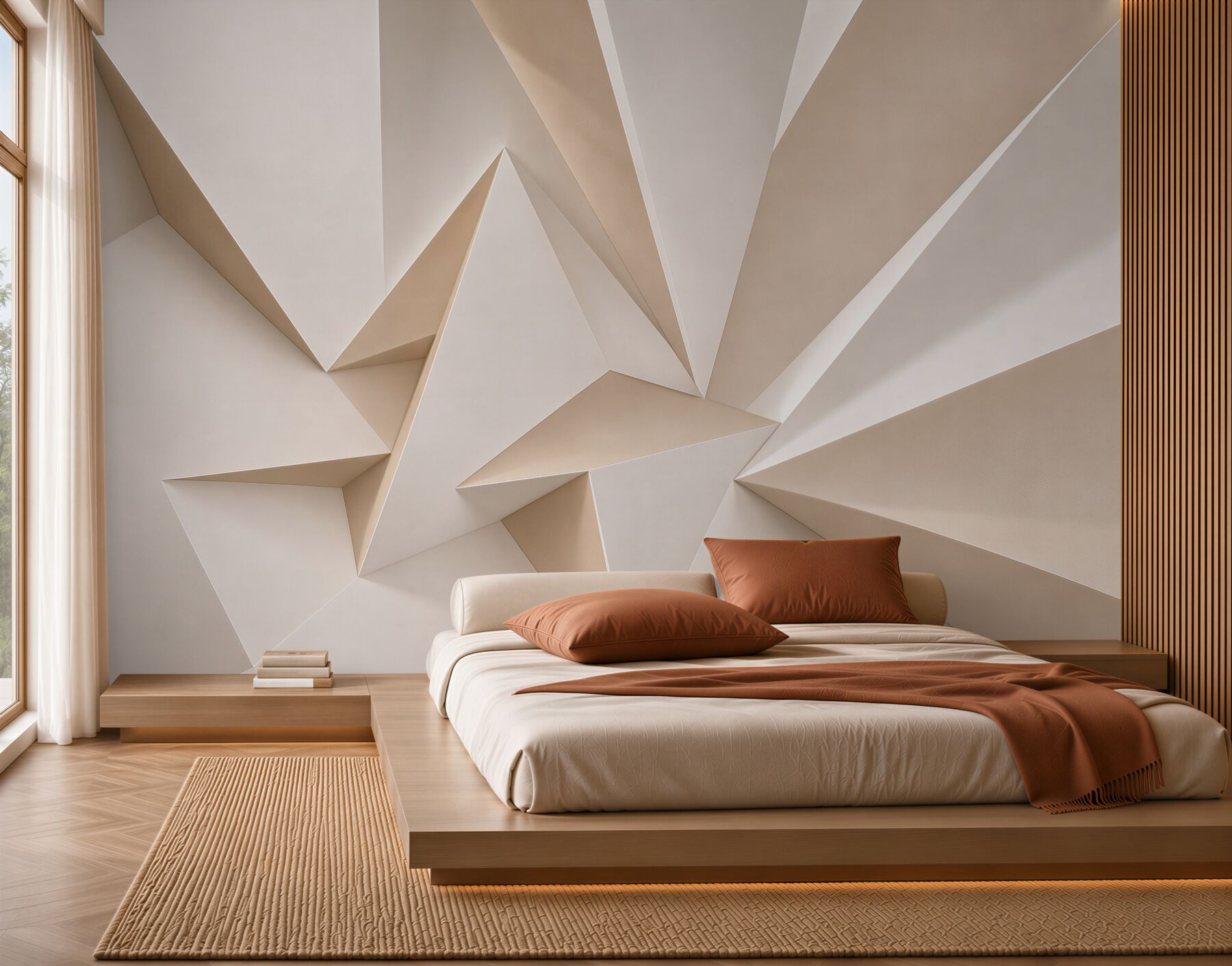 Fototapeta abstrakcja 3D beżowe geometryczne bryły nowoczesna?v23