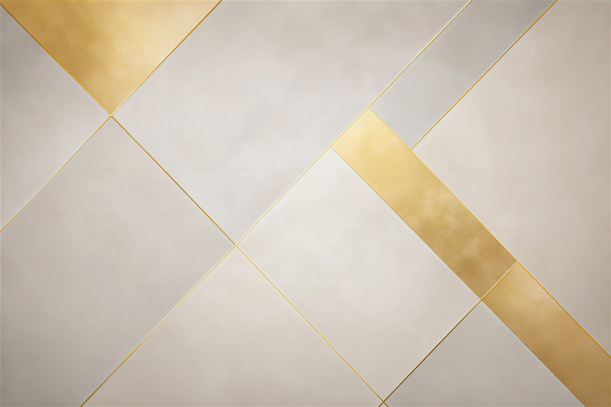 Fototapeta geometryczna beżowa ze złotymi pasami elegancka