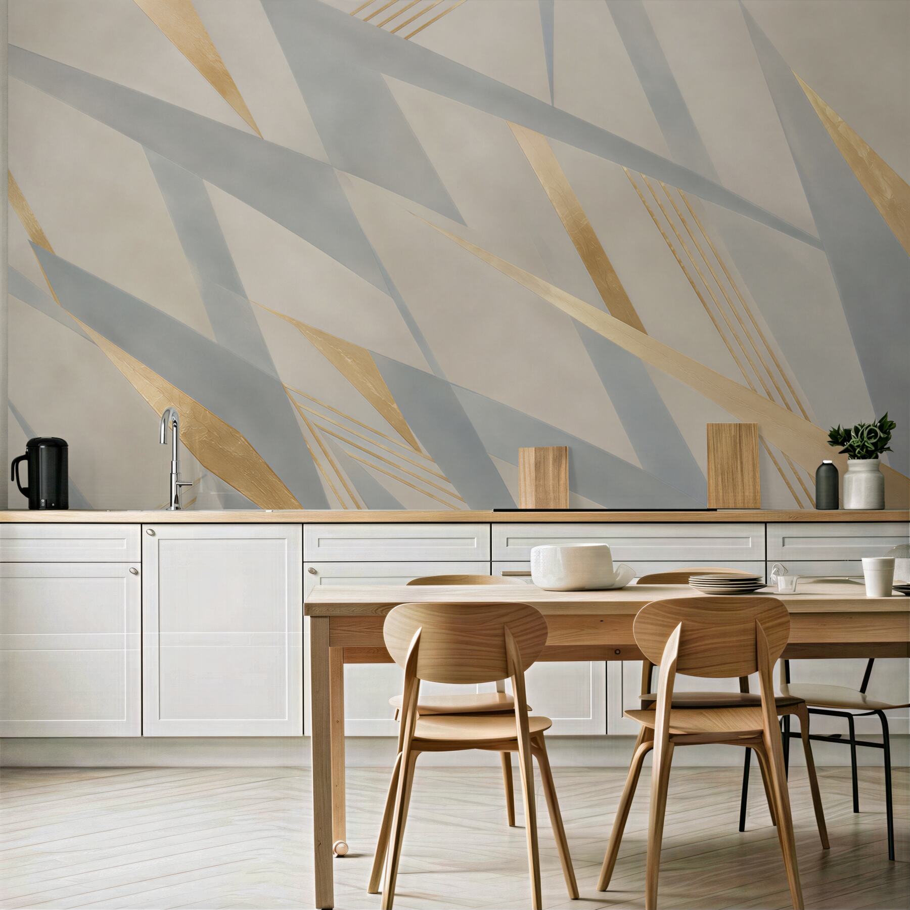 Fototapeta abstrakcyjne geometryczne pasy beżowo złote nowoczesne?v23