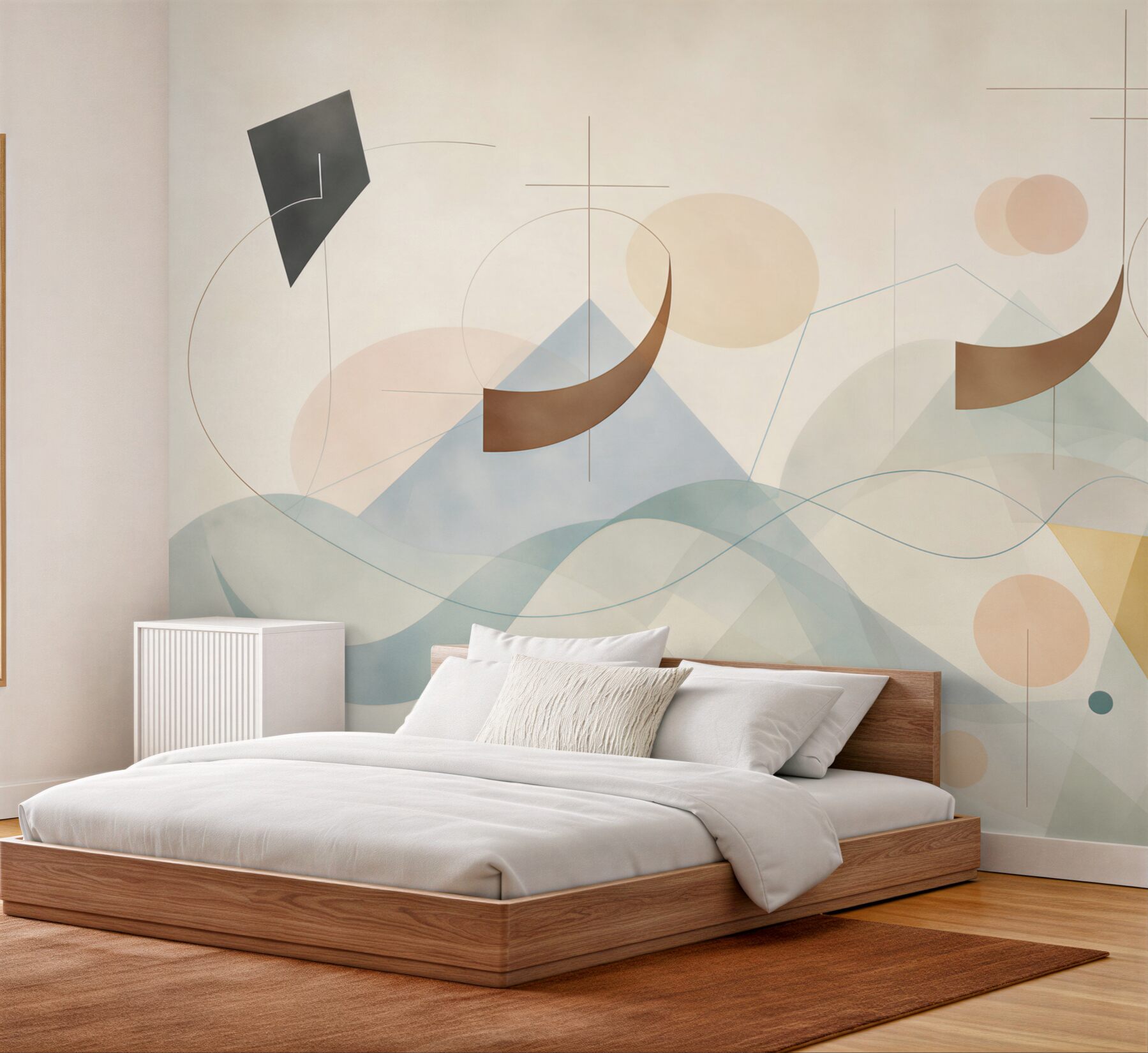 Fototapeta abstrakcja geometryczna w pastelach nowoczesna do salonu?v23