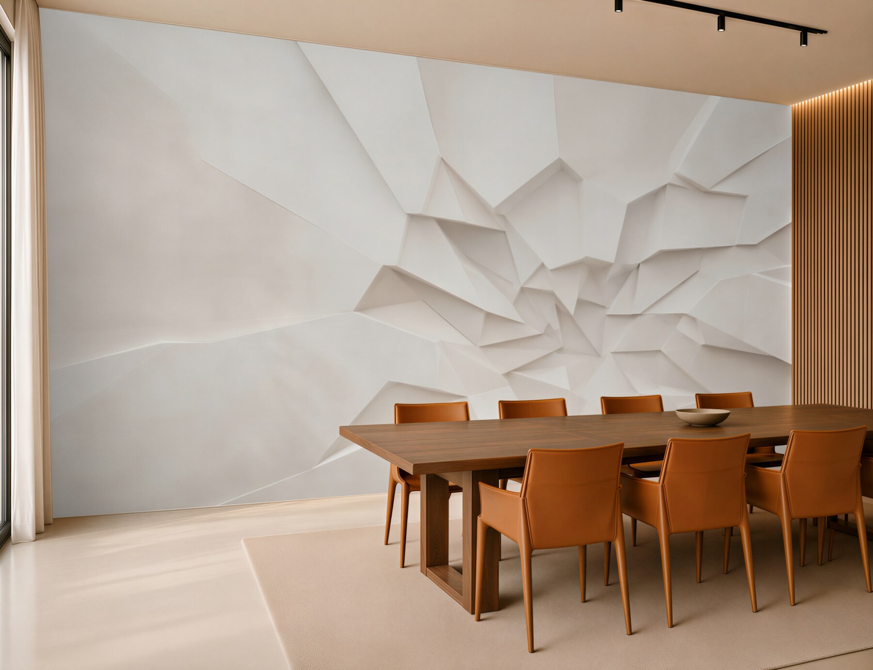 Fototapeta abstrakcja geometryczna 3D biała do nowoczesnego salonu?v23