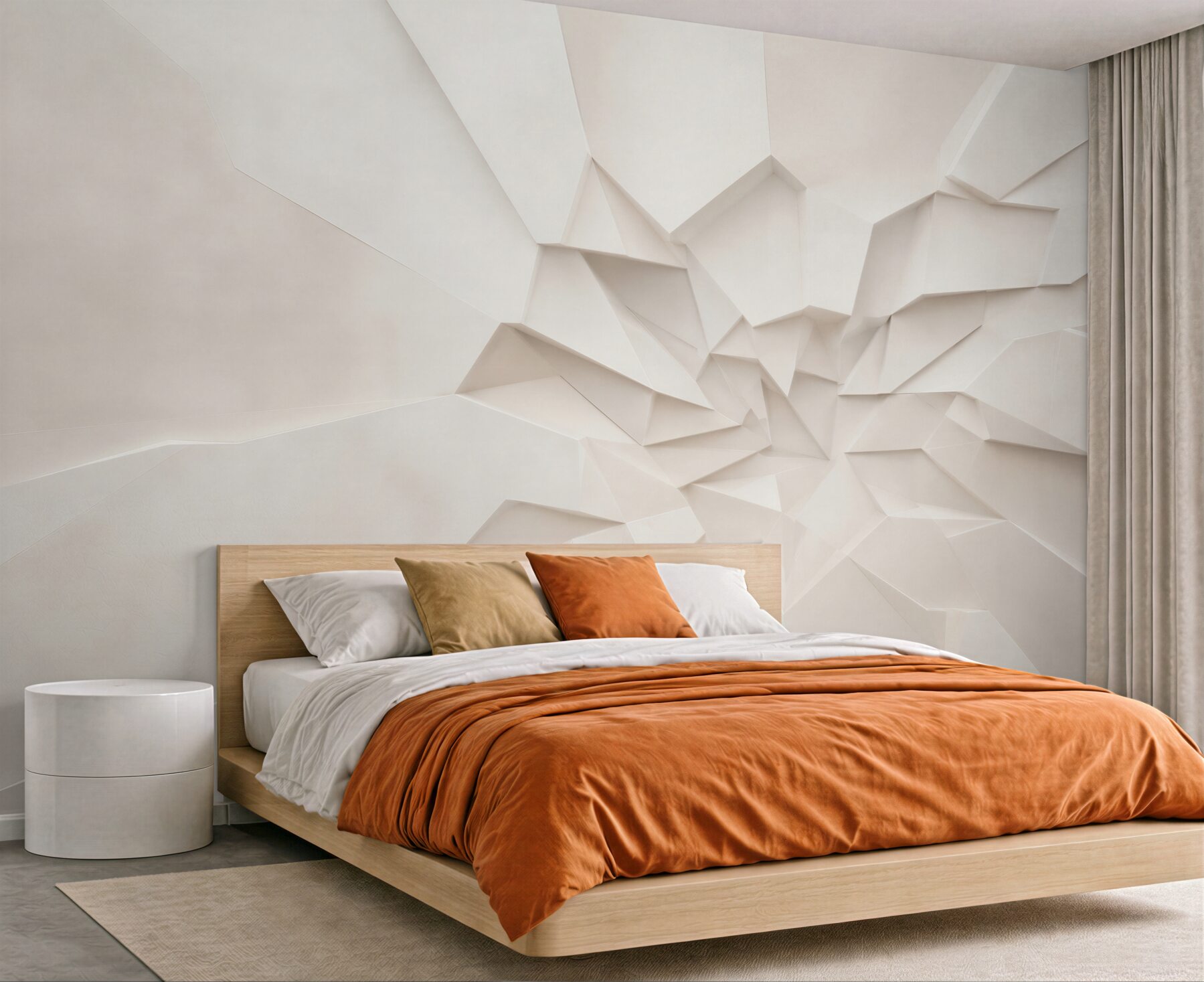 Fototapeta abstrakcja geometryczna 3D biała do nowoczesnego salonu?v23
