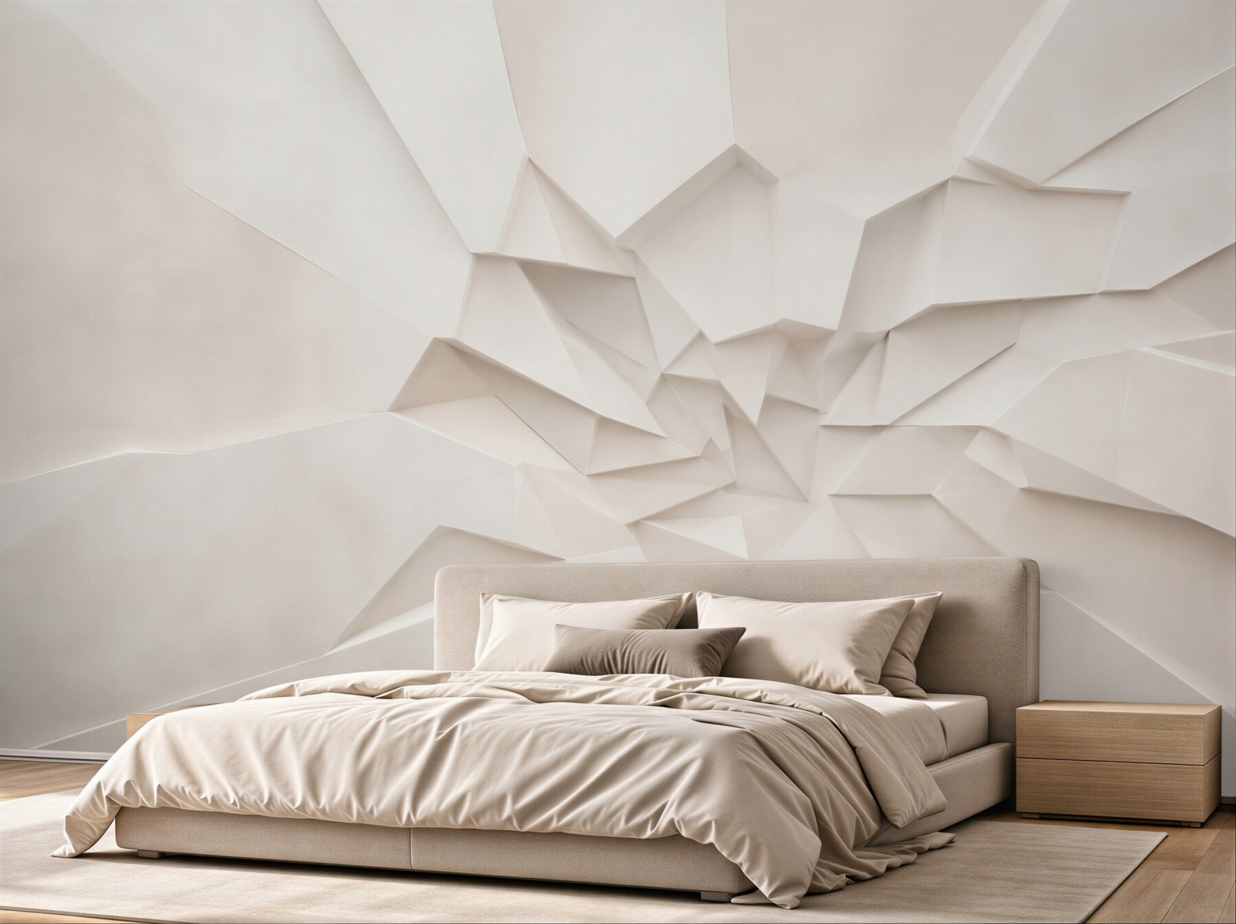 Fototapeta abstrakcja geometryczna 3D biała do nowoczesnego salonu?v23