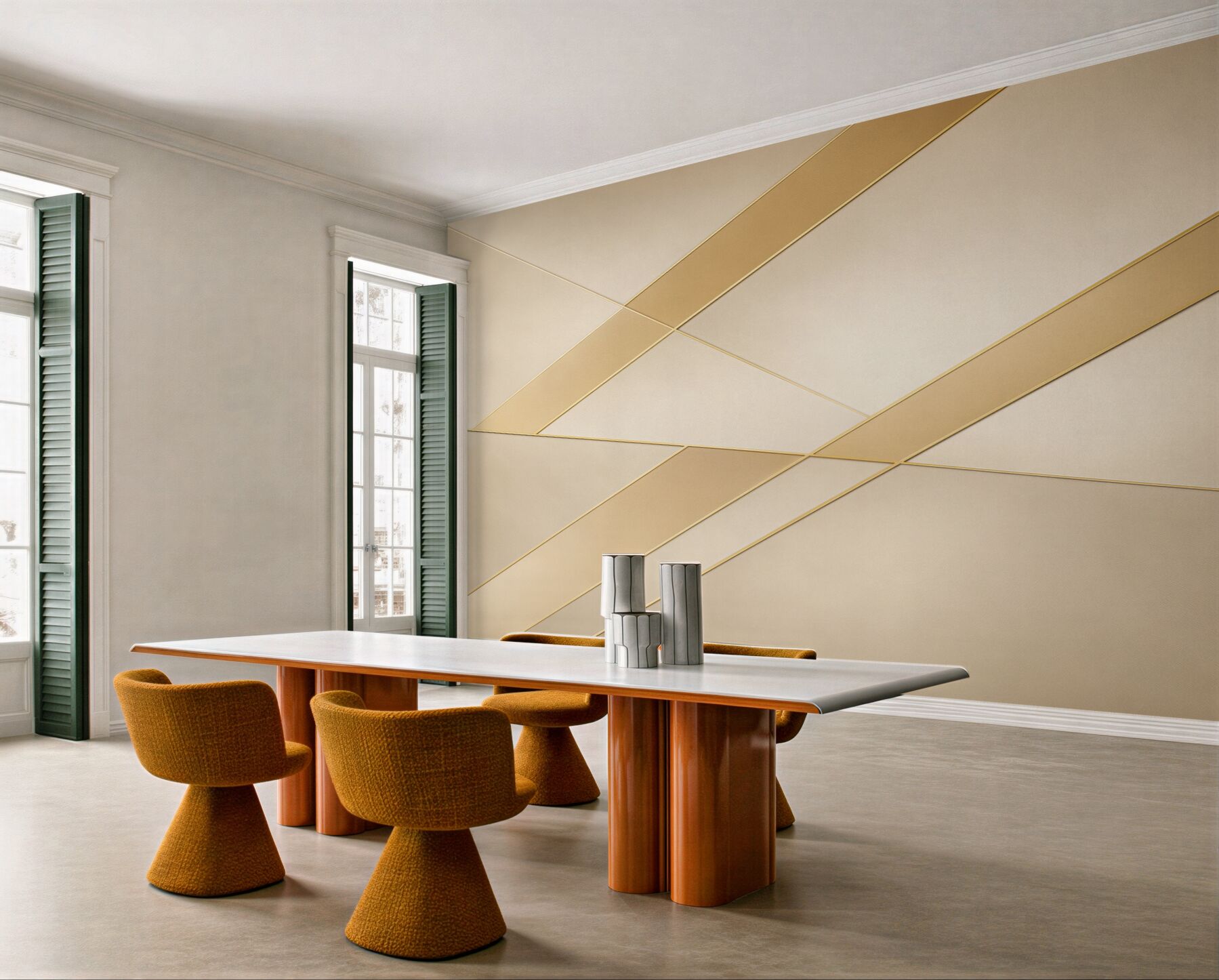 Fototapeta geometryczne złote linie beżowa abstrakcja do eleganckiego wnętrza?v23