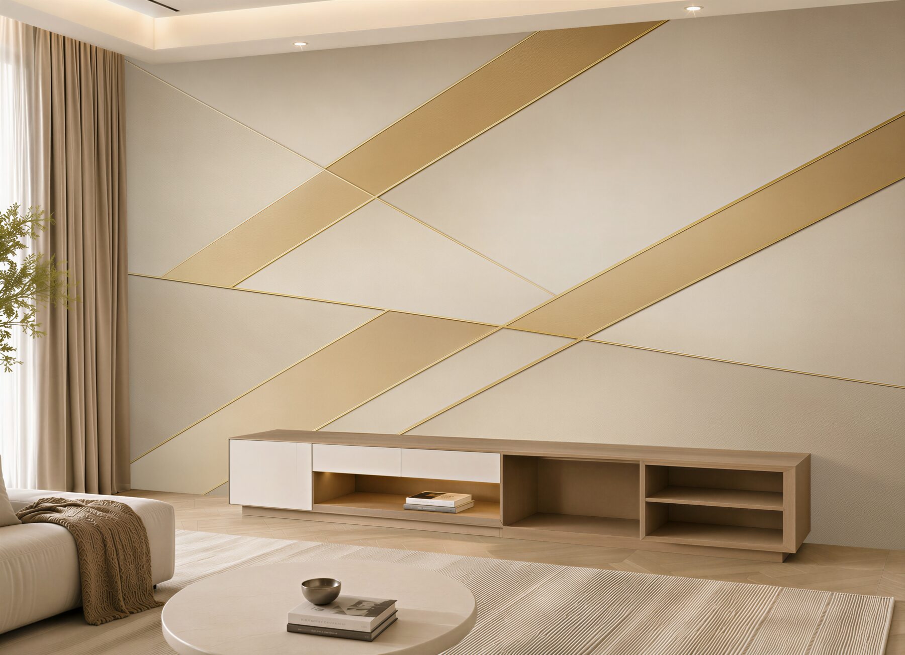 Fototapeta geometryczne złote linie beżowa abstrakcja do eleganckiego wnętrza?v23