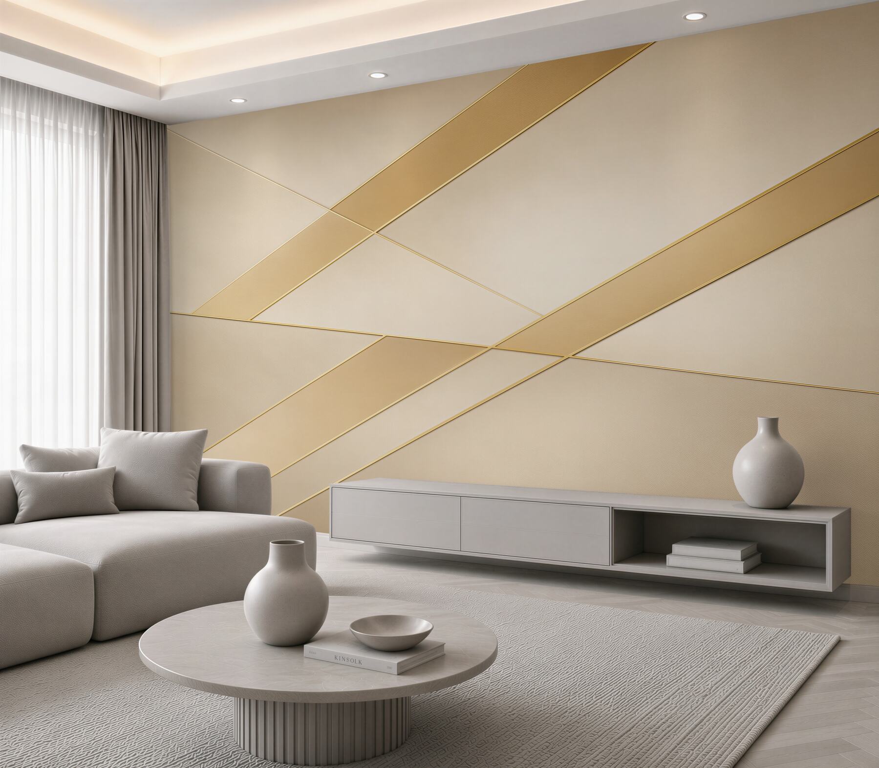 Fototapeta geometryczne złote linie beżowa abstrakcja do eleganckiego wnętrza?v23