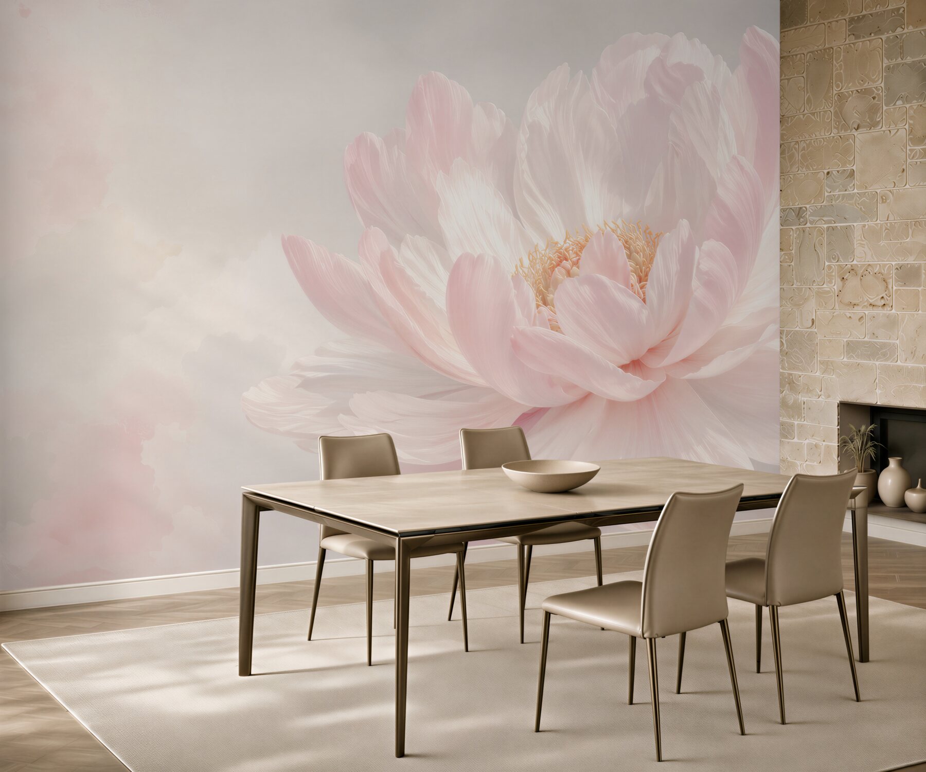 Fototapeta kwiat piwonii pudrowy róż na jasnym tle elegancka i subtelna?v23