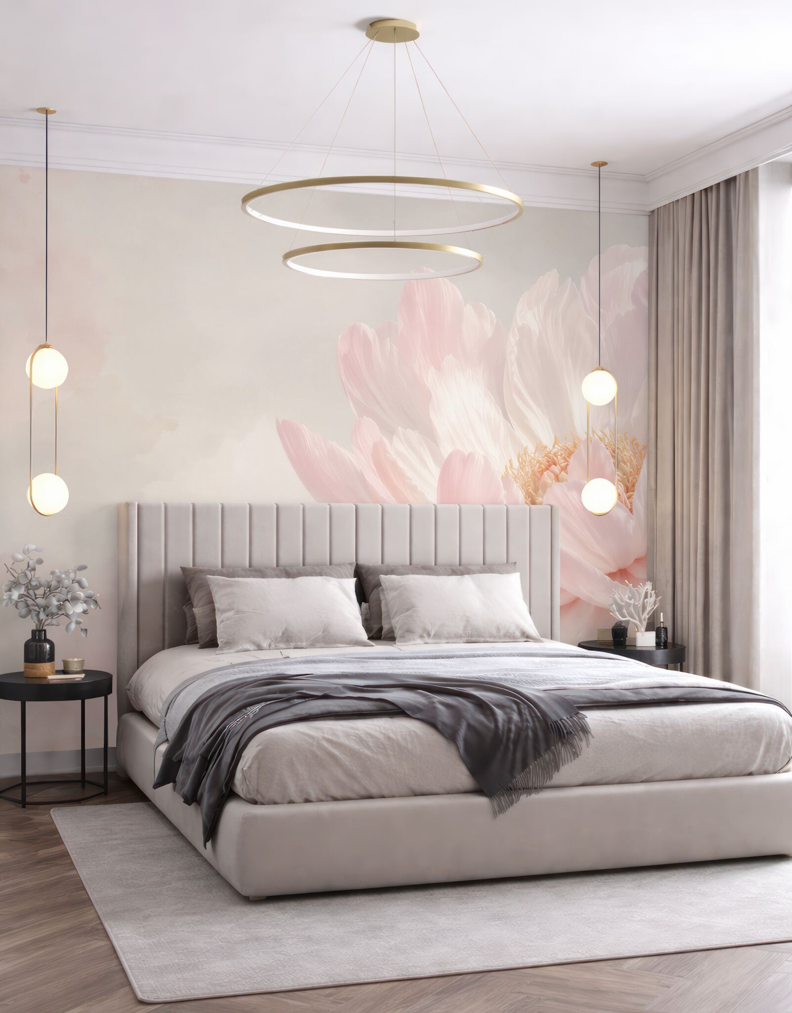 Fototapeta kwiat piwonii pudrowy róż na jasnym tle elegancka i subtelna?v23