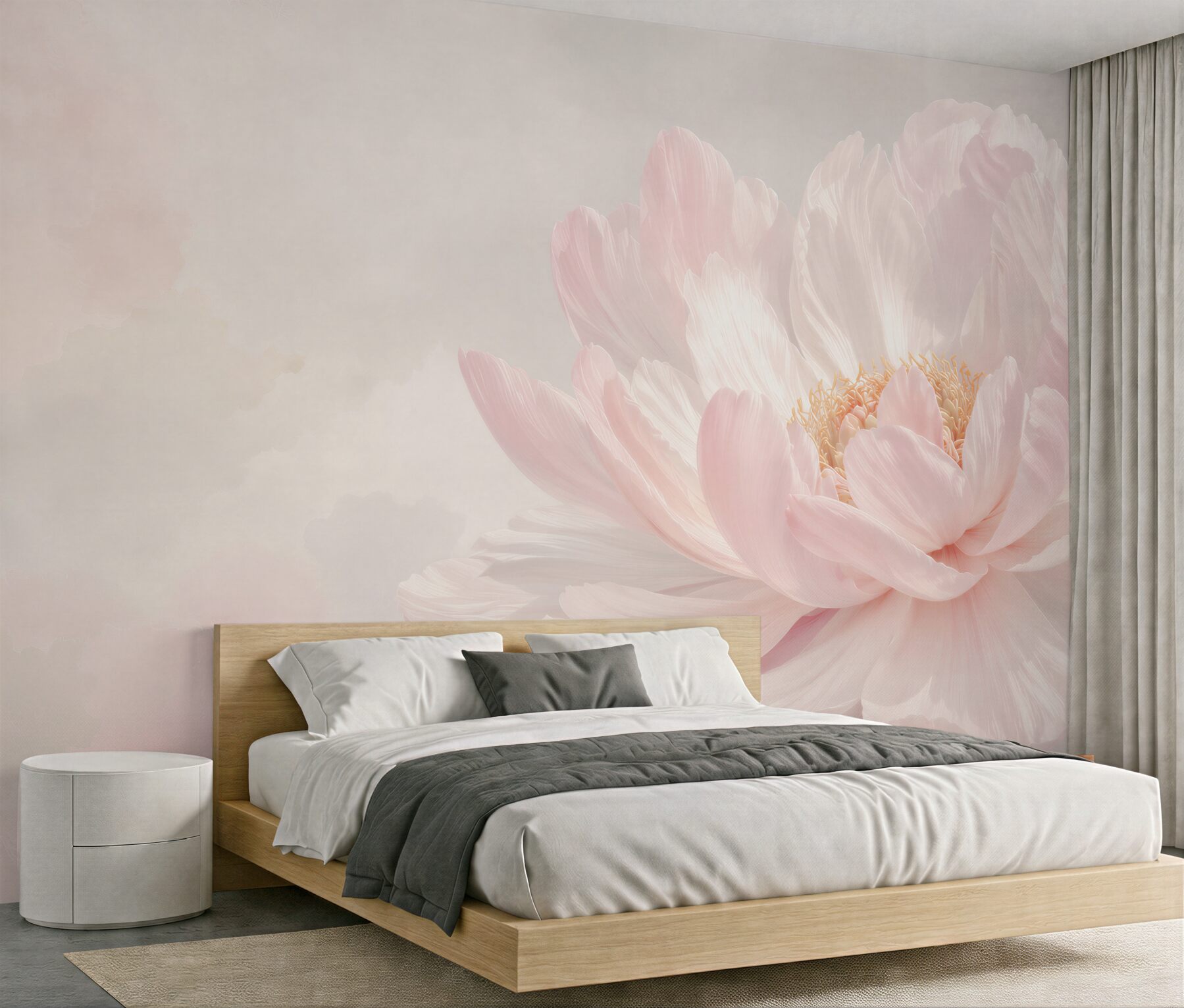 Fototapeta kwiat piwonii pudrowy róż na jasnym tle elegancka i subtelna?v23