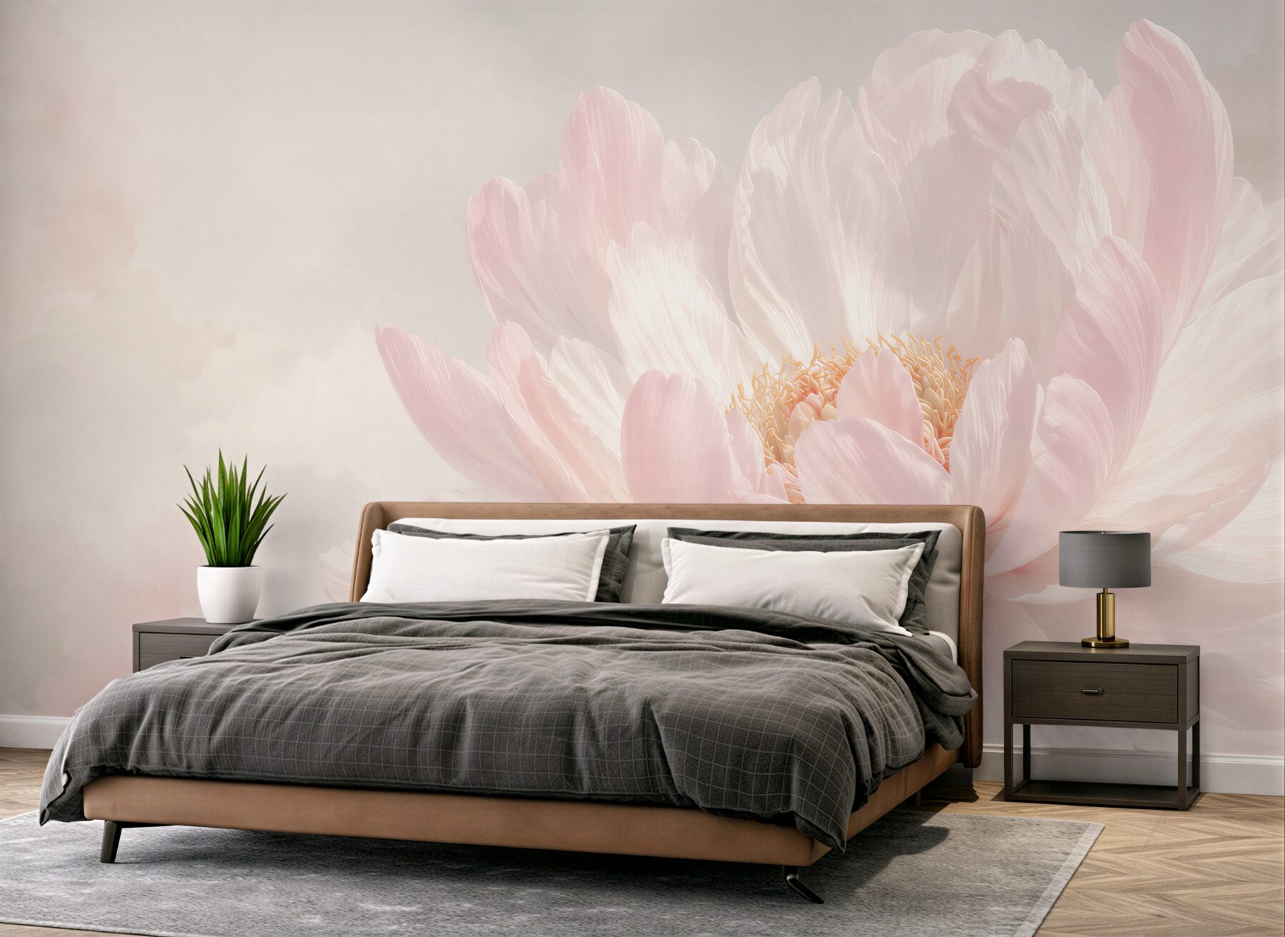 Fototapeta kwiat piwonii pudrowy róż na jasnym tle elegancka i subtelna?v23