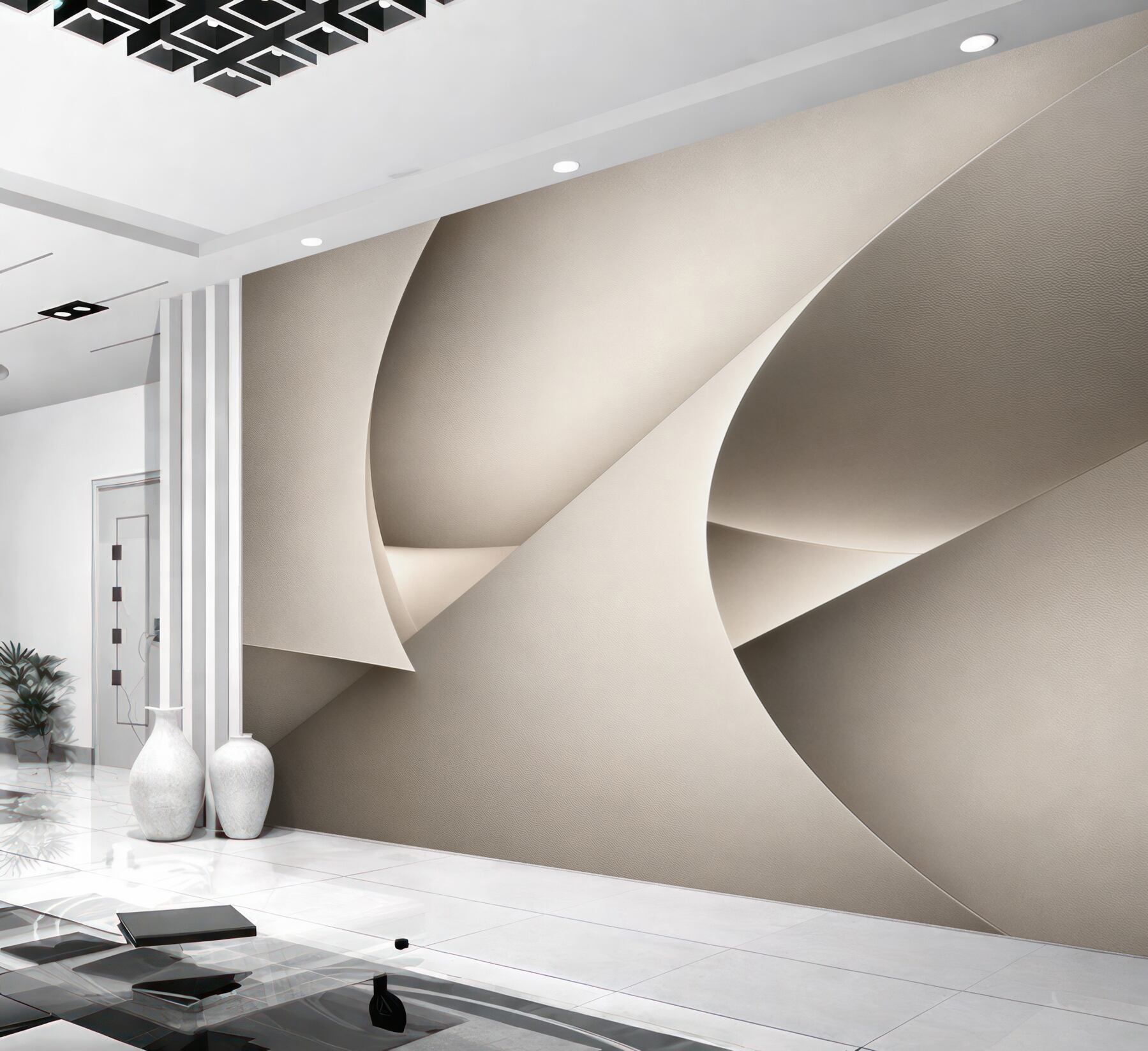 Fototapeta geometryczna abstrakcja beżowa nowoczesna do eleganckiego wnętrza?v23